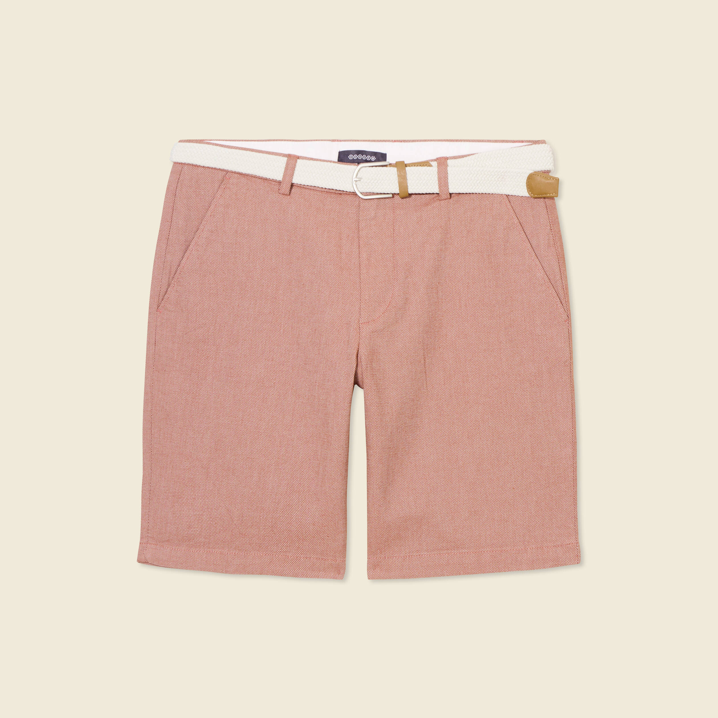 bermuda droit chino ceinture marron cognac homme Bermuda droit chino ceinture marron cognac homme