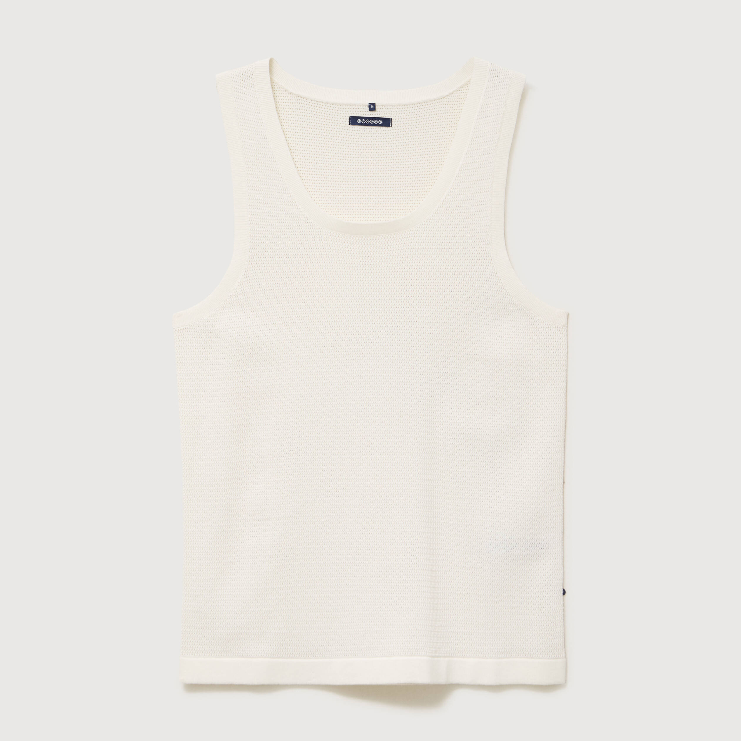 D&eacute;bardeur col rond en coton ecru homme