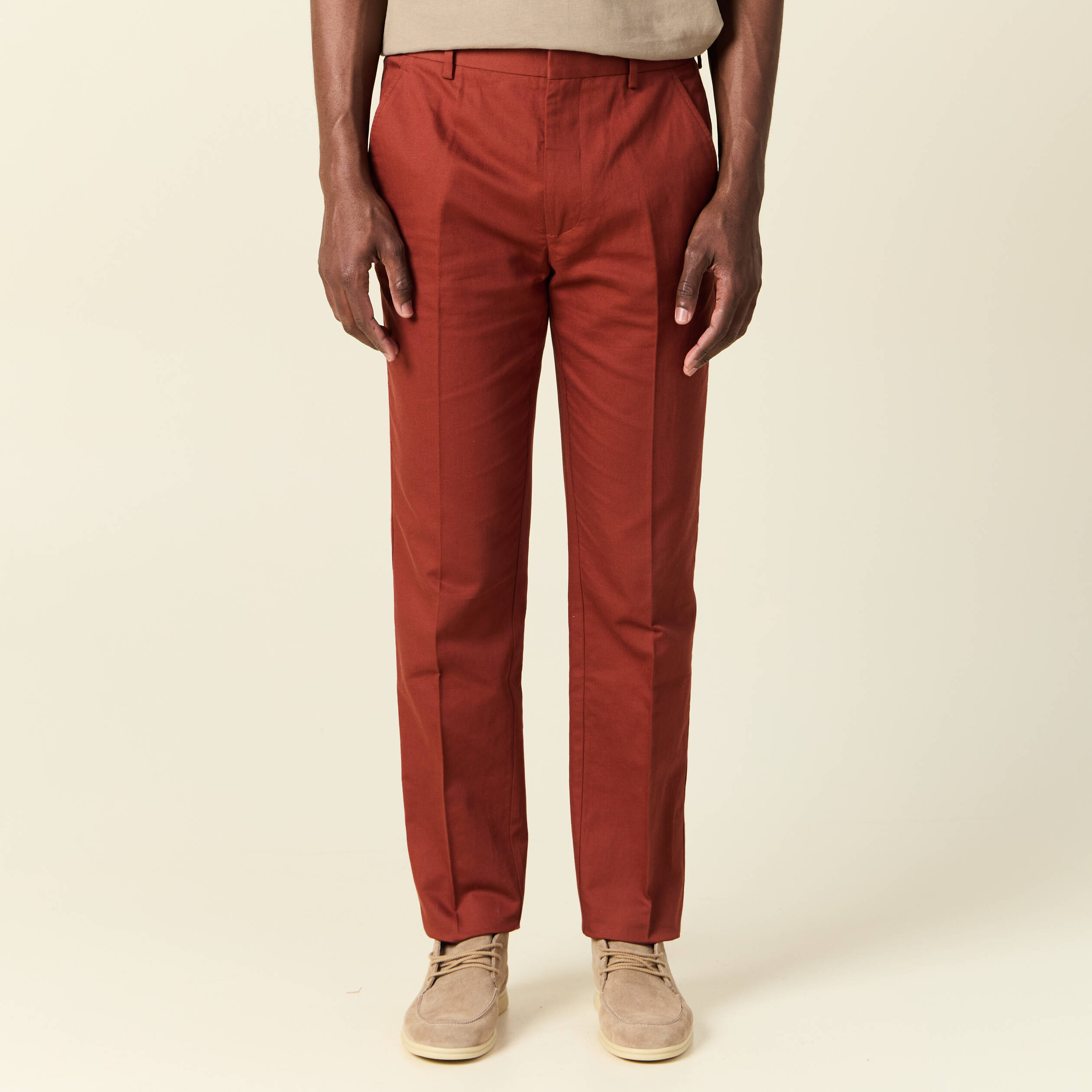 pantalon chino marron cognac homme Pantalon chino marron cognac homme