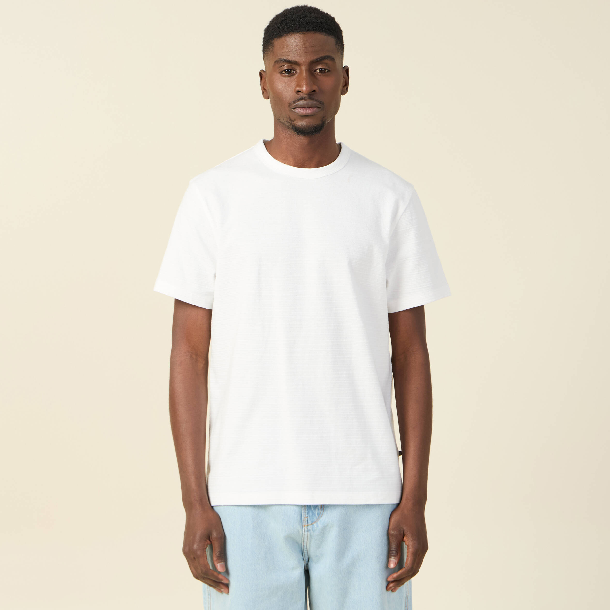 T-shirt manches courtes ecru homme