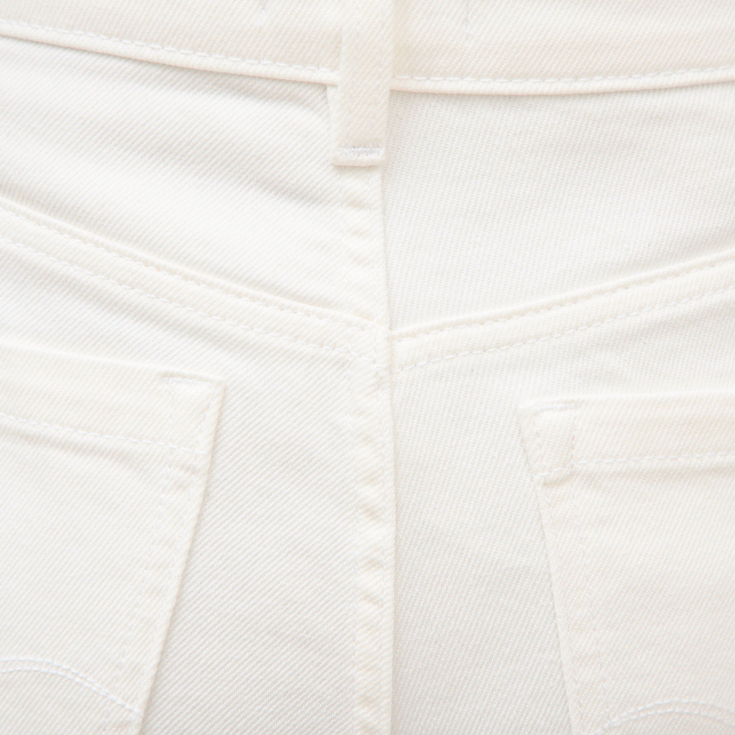 Jeans large taille haute denim blanc femme