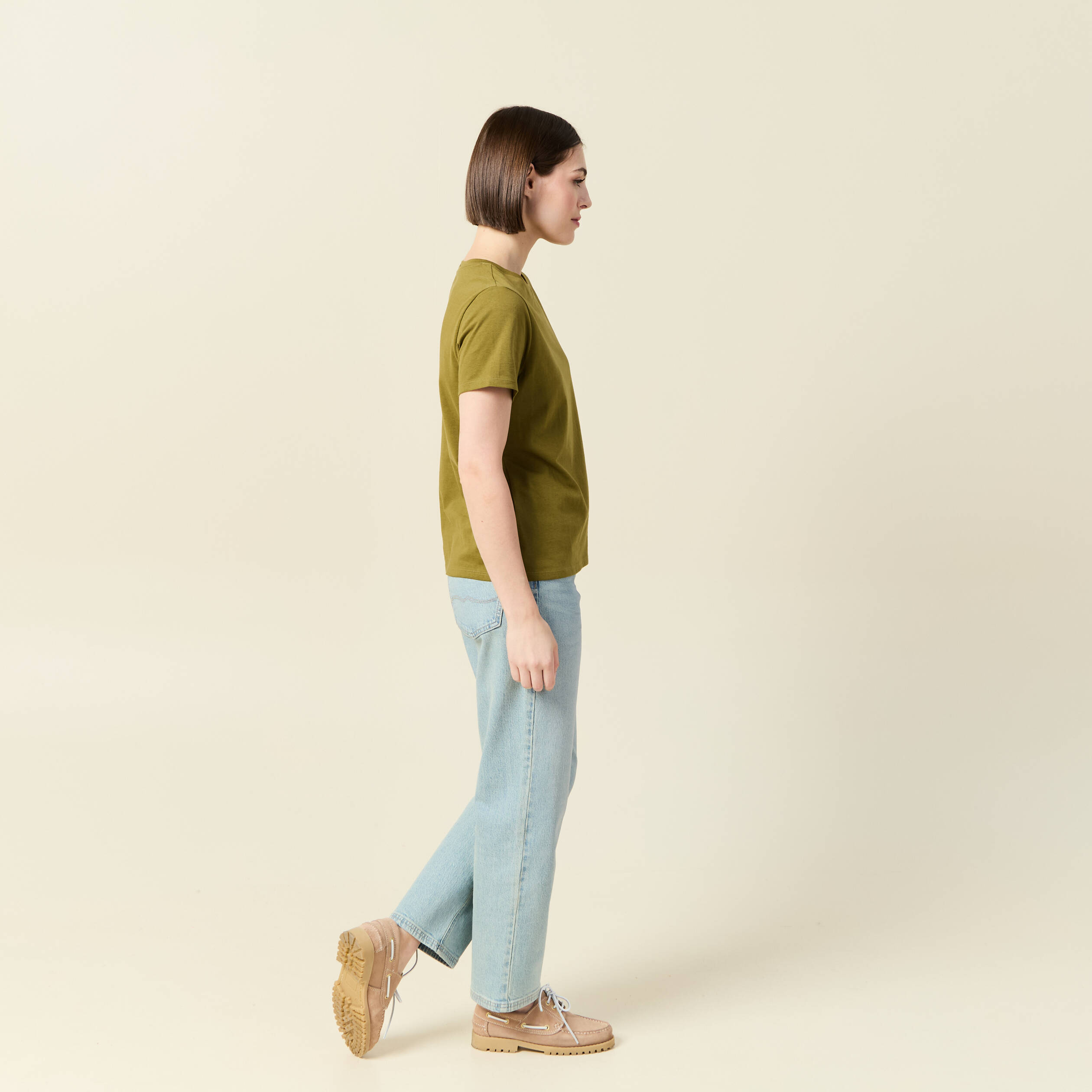 t shirt manches courtes vert kaki femme T-shirt manches courtes vert kaki femme