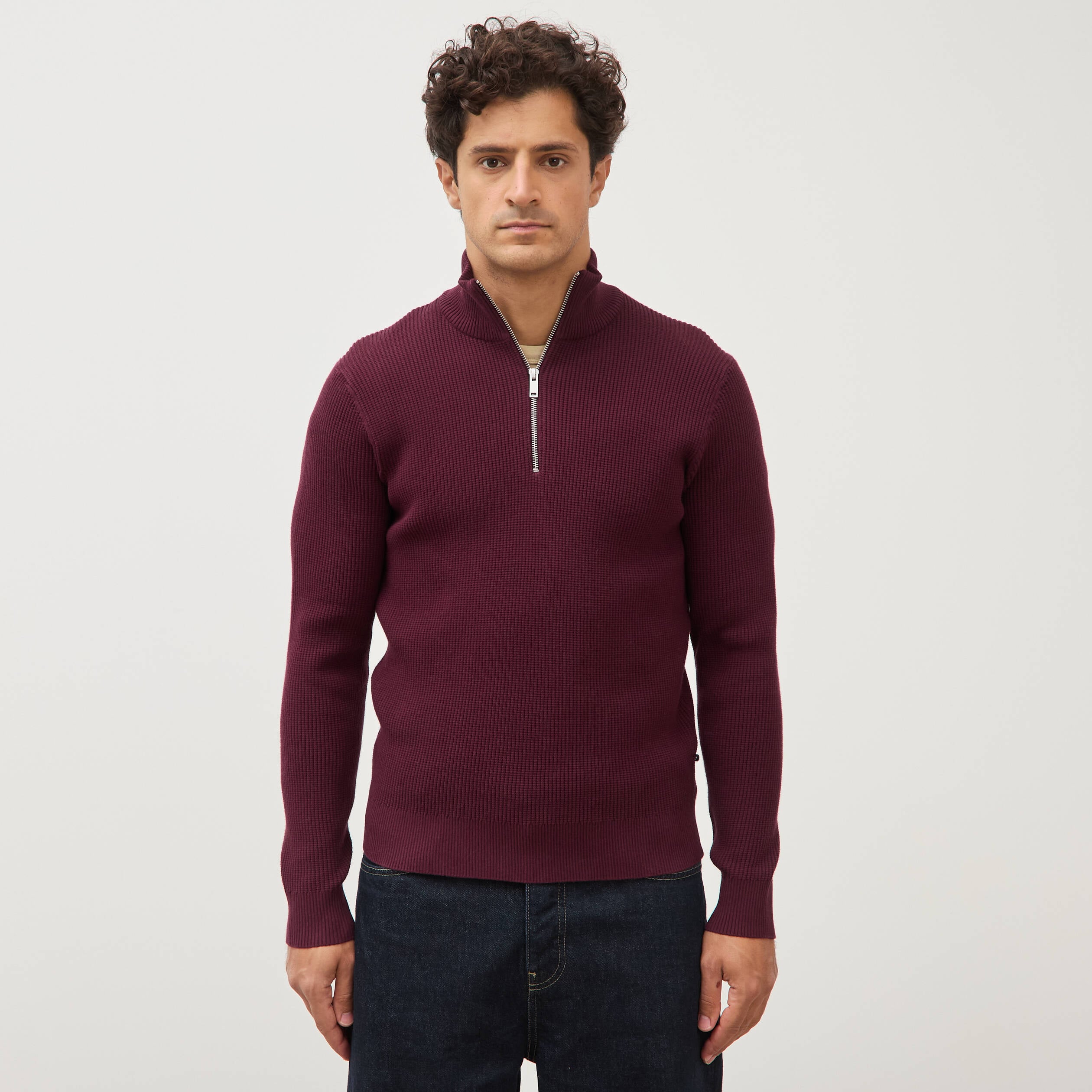 Pull col camionneur prune homme