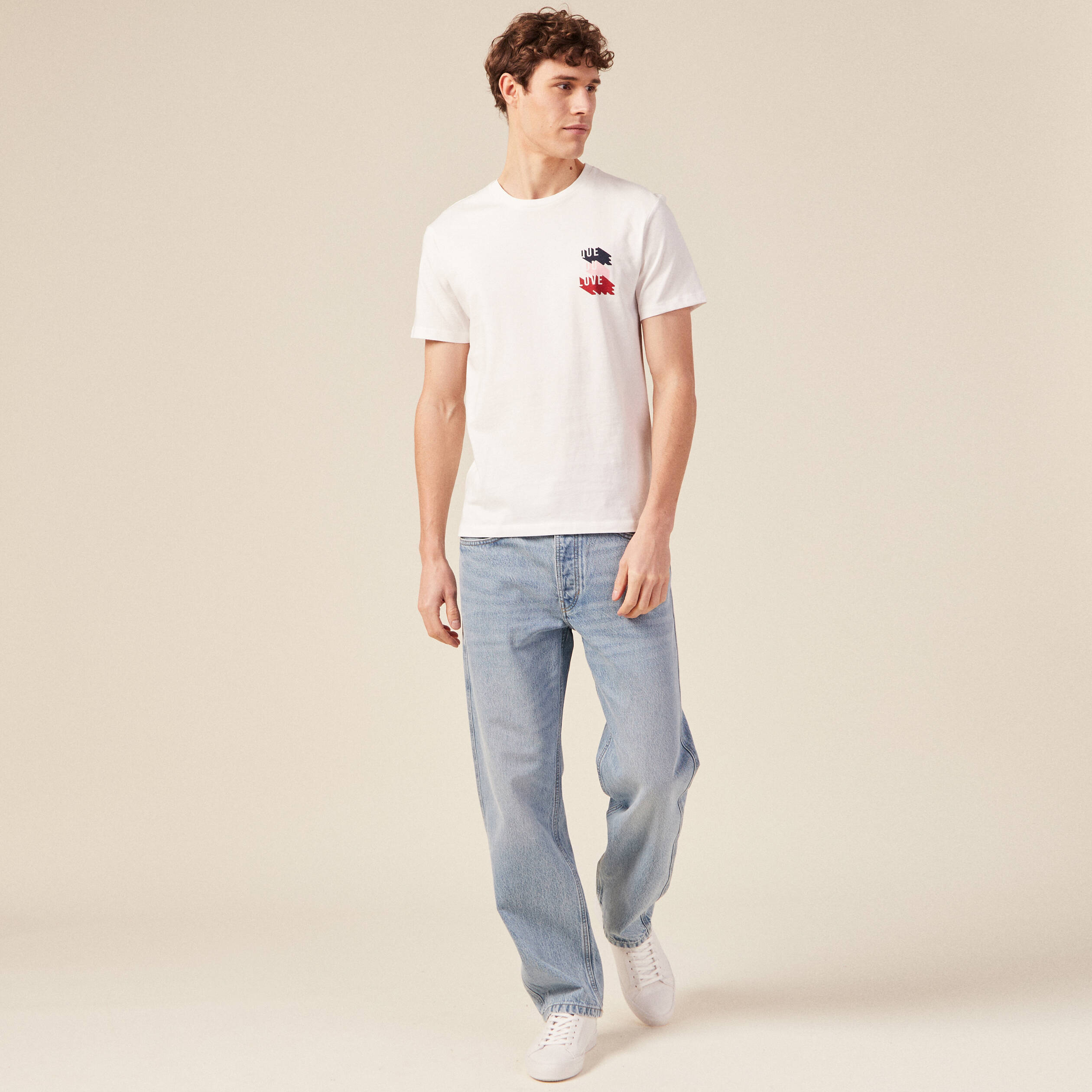 t shirt manches courtes ecru homme T-shirt manches courtes ecru homme