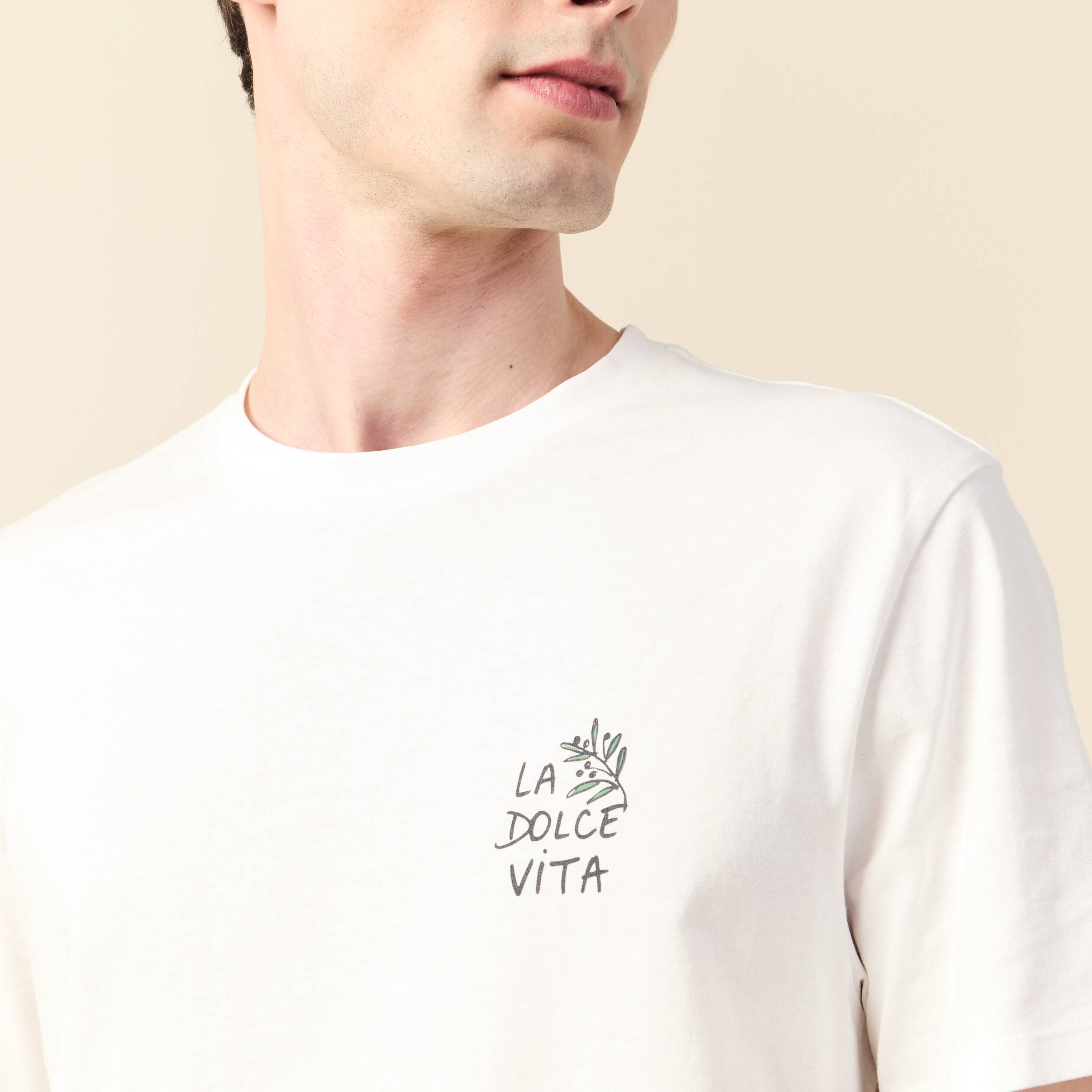 t shirt manches courtes ecru homme T-shirt manches courtes ecru homme