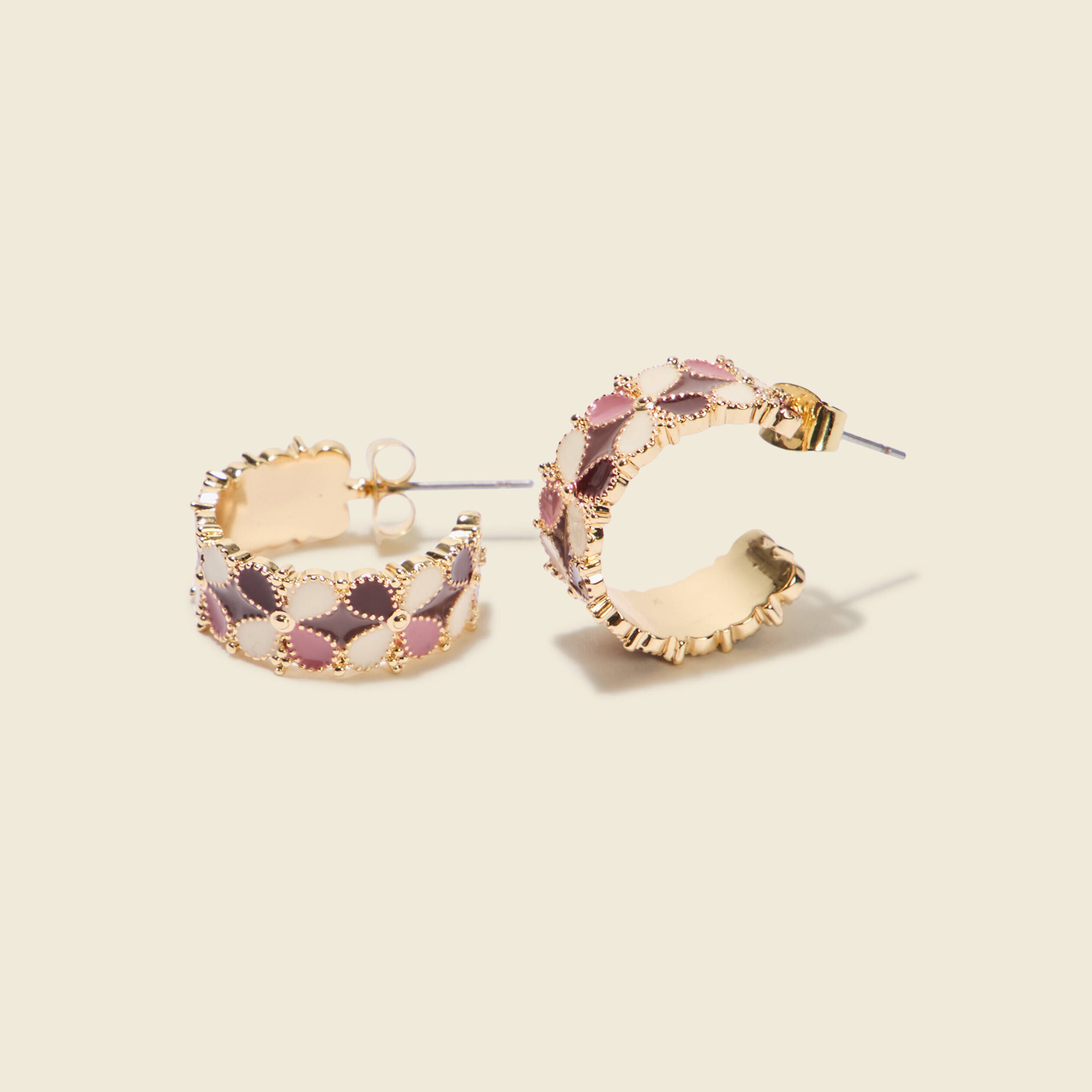 boucles doreilles vieux rose femme Boucles d'oreilles vieux rose femme