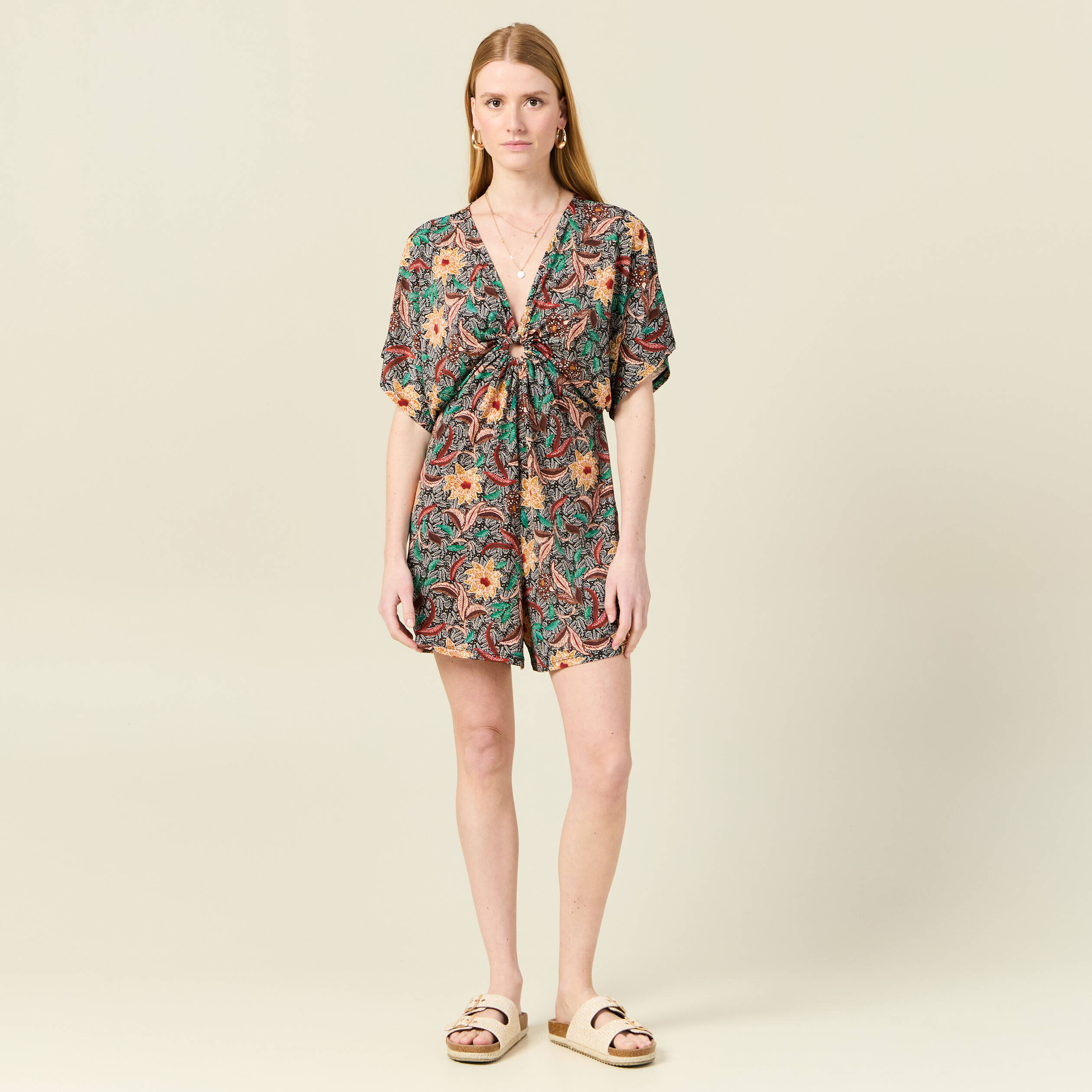 Combishort avec anneau noir femme
