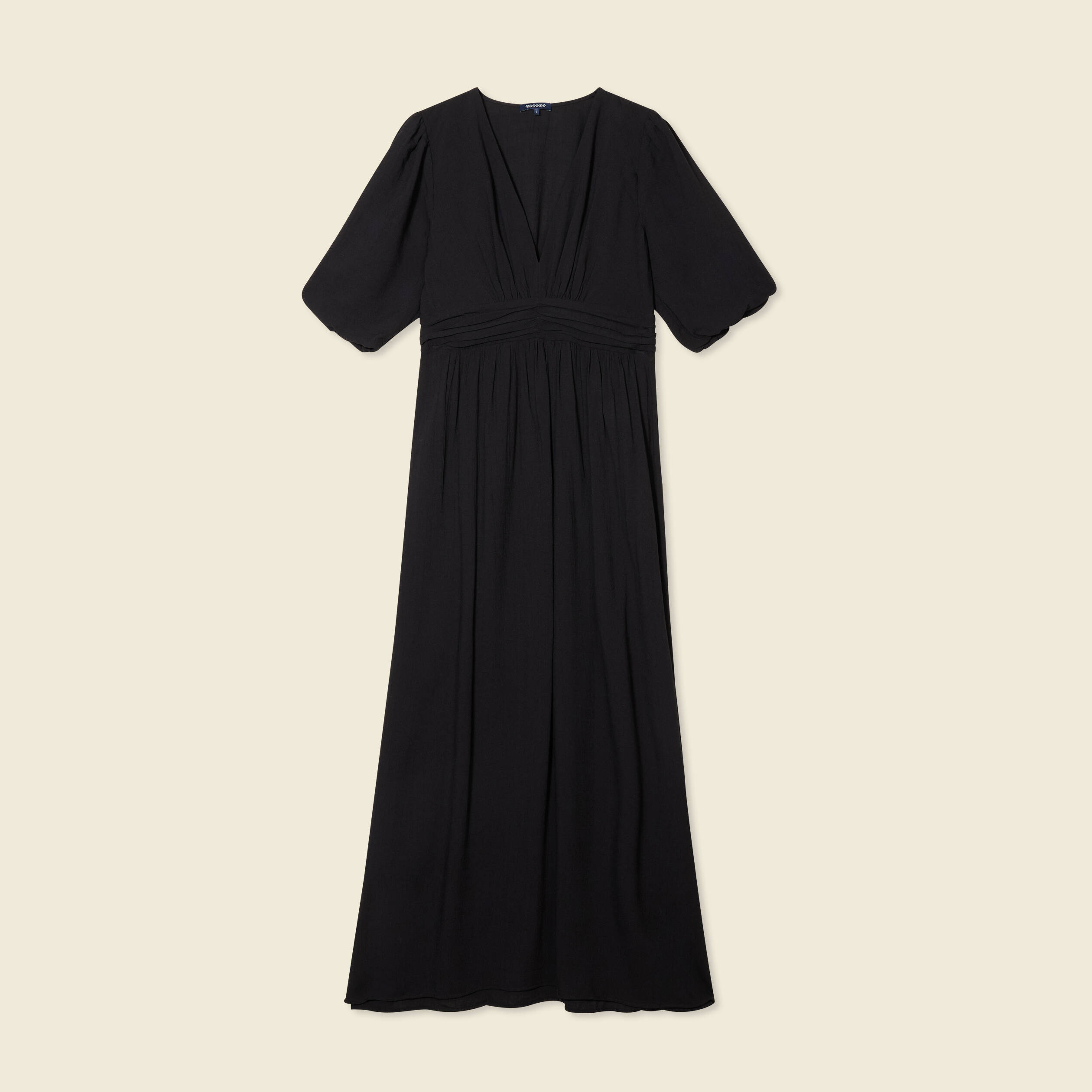 robe longue evasee noir femme Robe longue évasée noir femme
