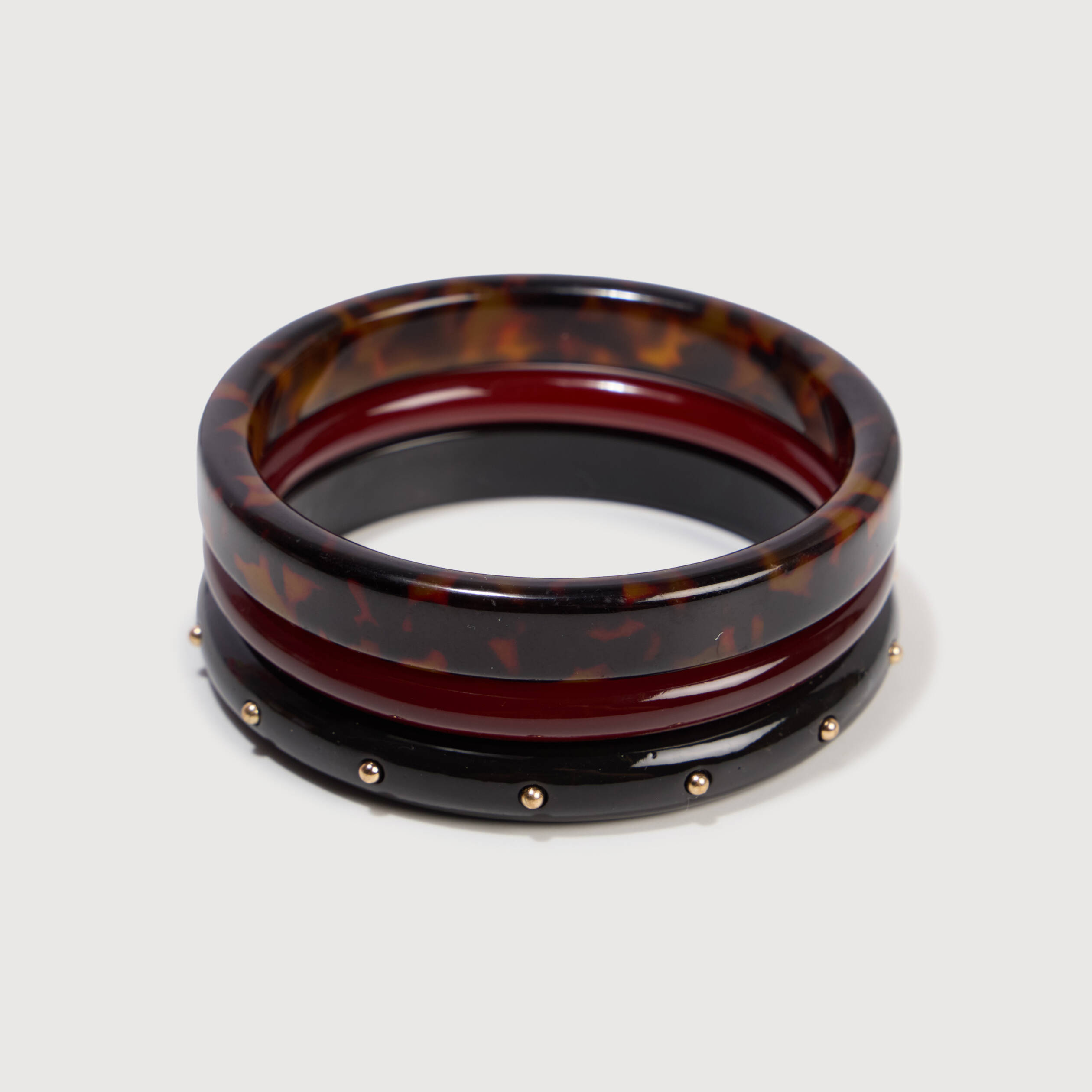 Lot de 3 bracelets marron femme
