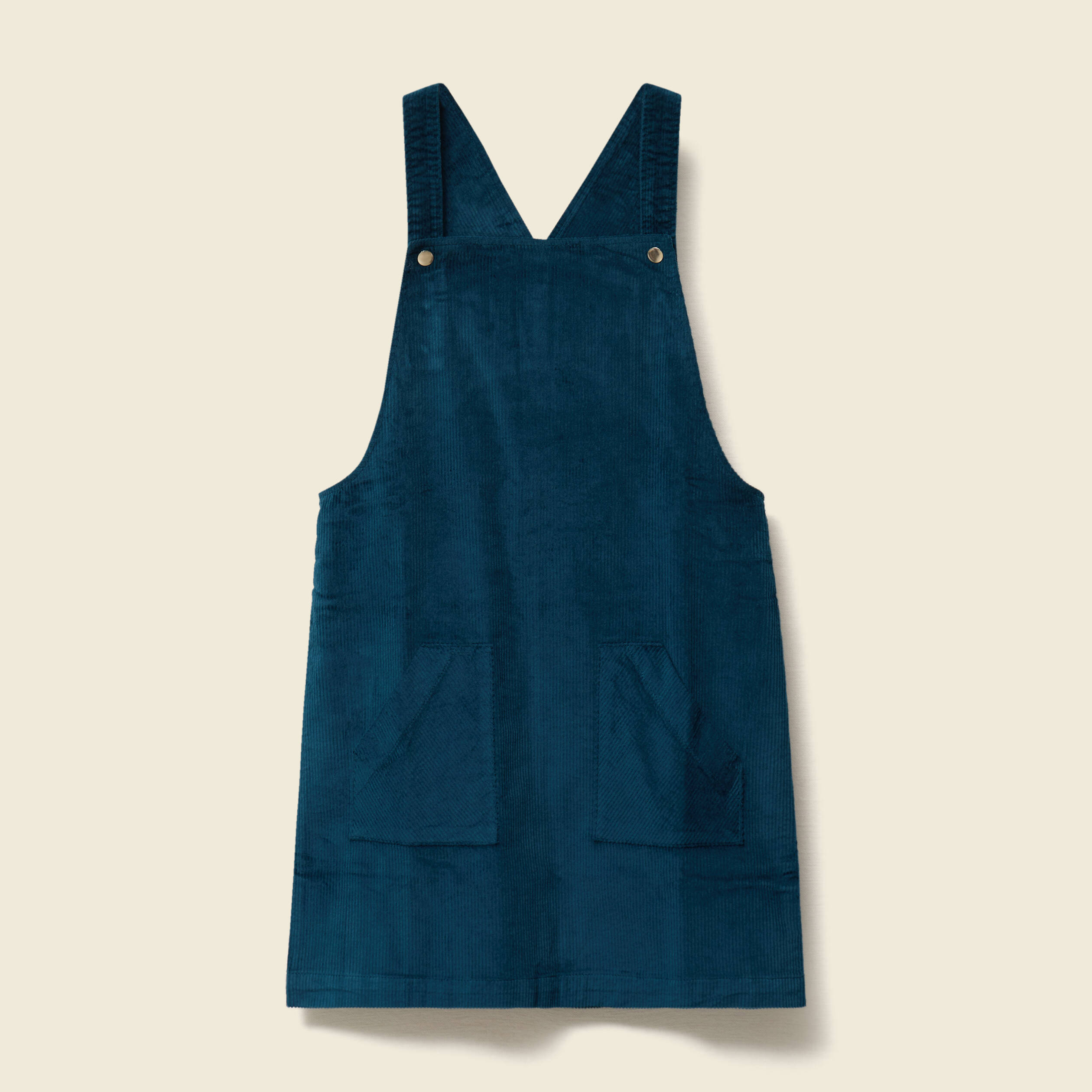 Robe sans manches en velours bleu canard femme