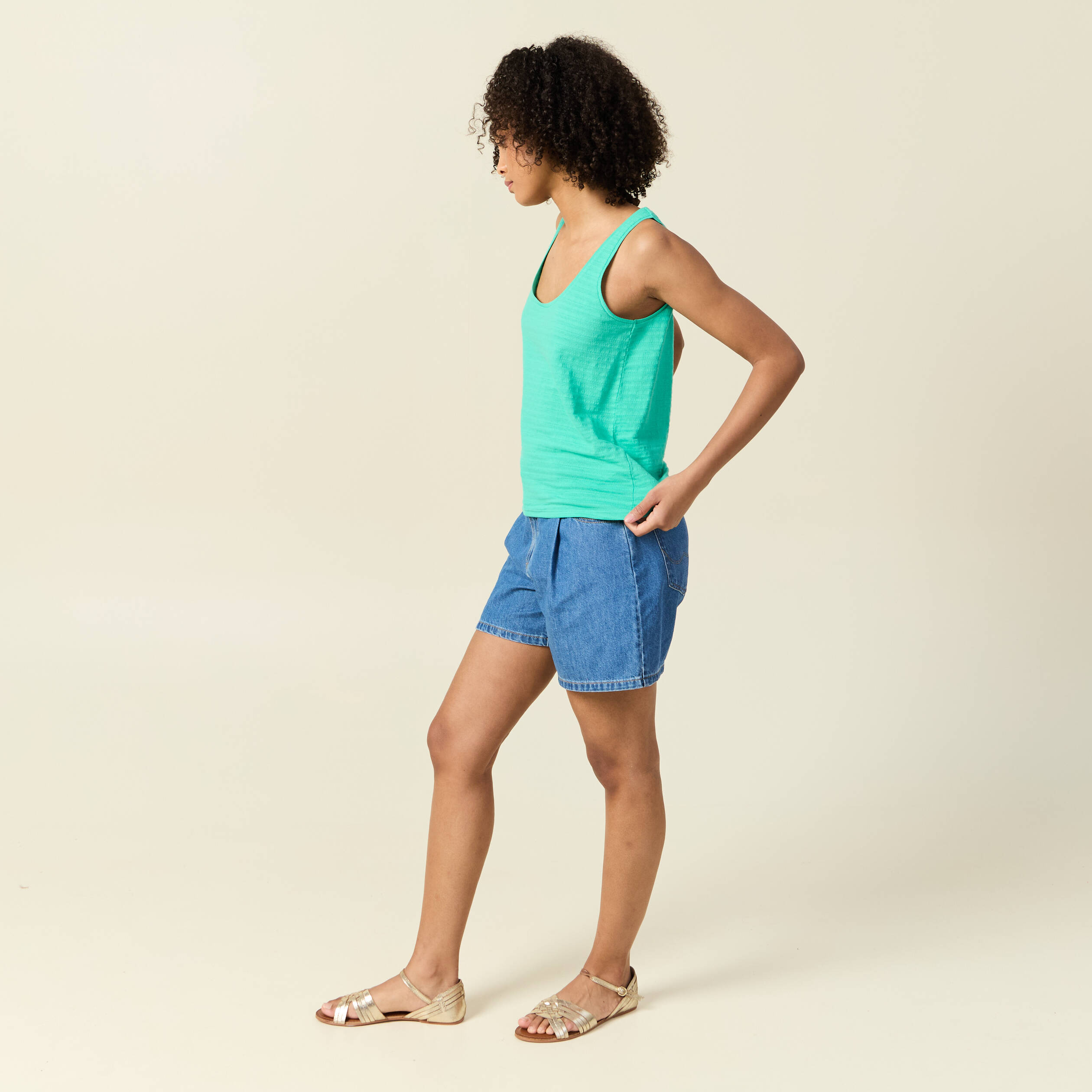 debardeur sans manches vert turquoise femme Débardeur sans manches vert turquoise femme