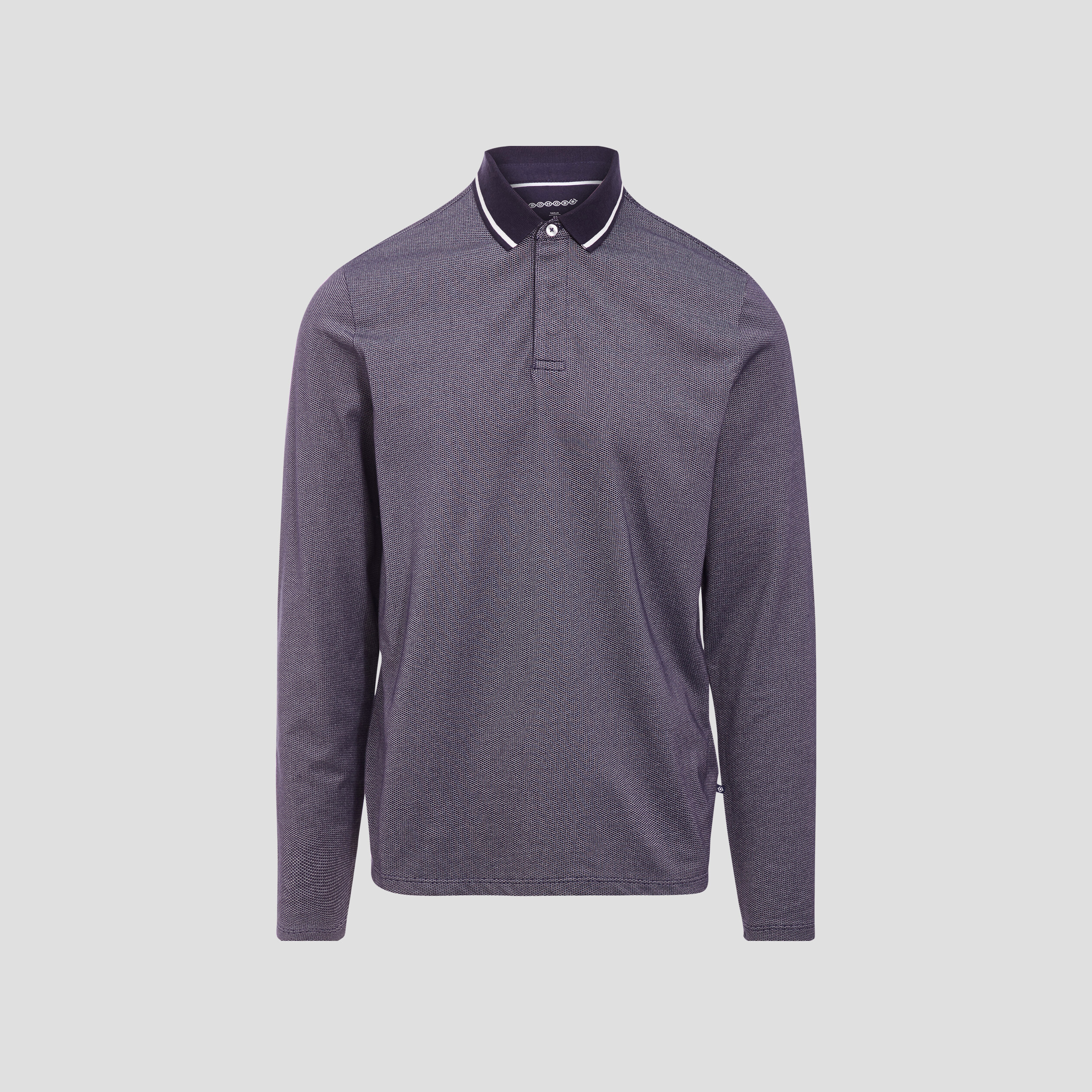 Polo manches longues bleu foncé homme