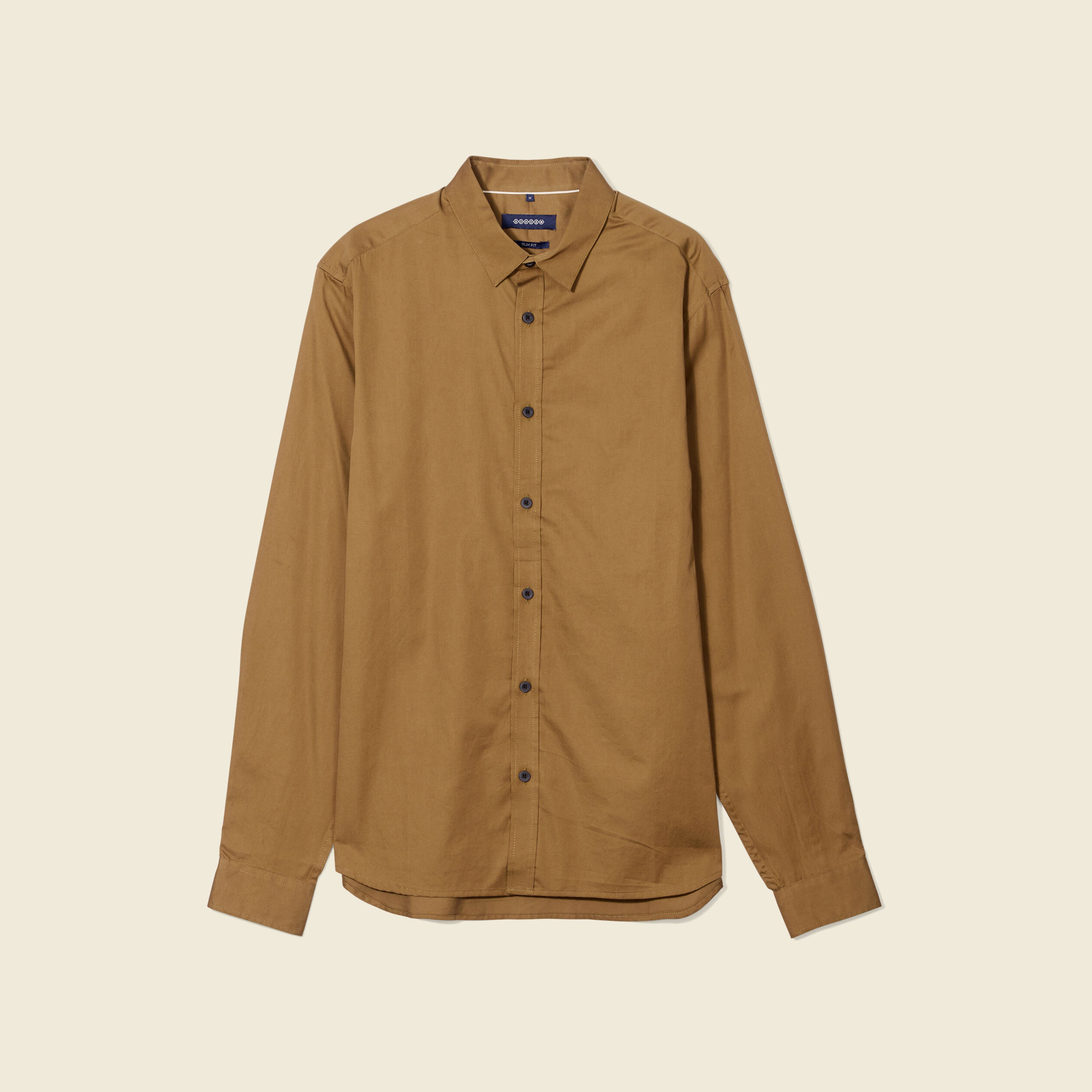 Chemise manches longues vert kaki homme