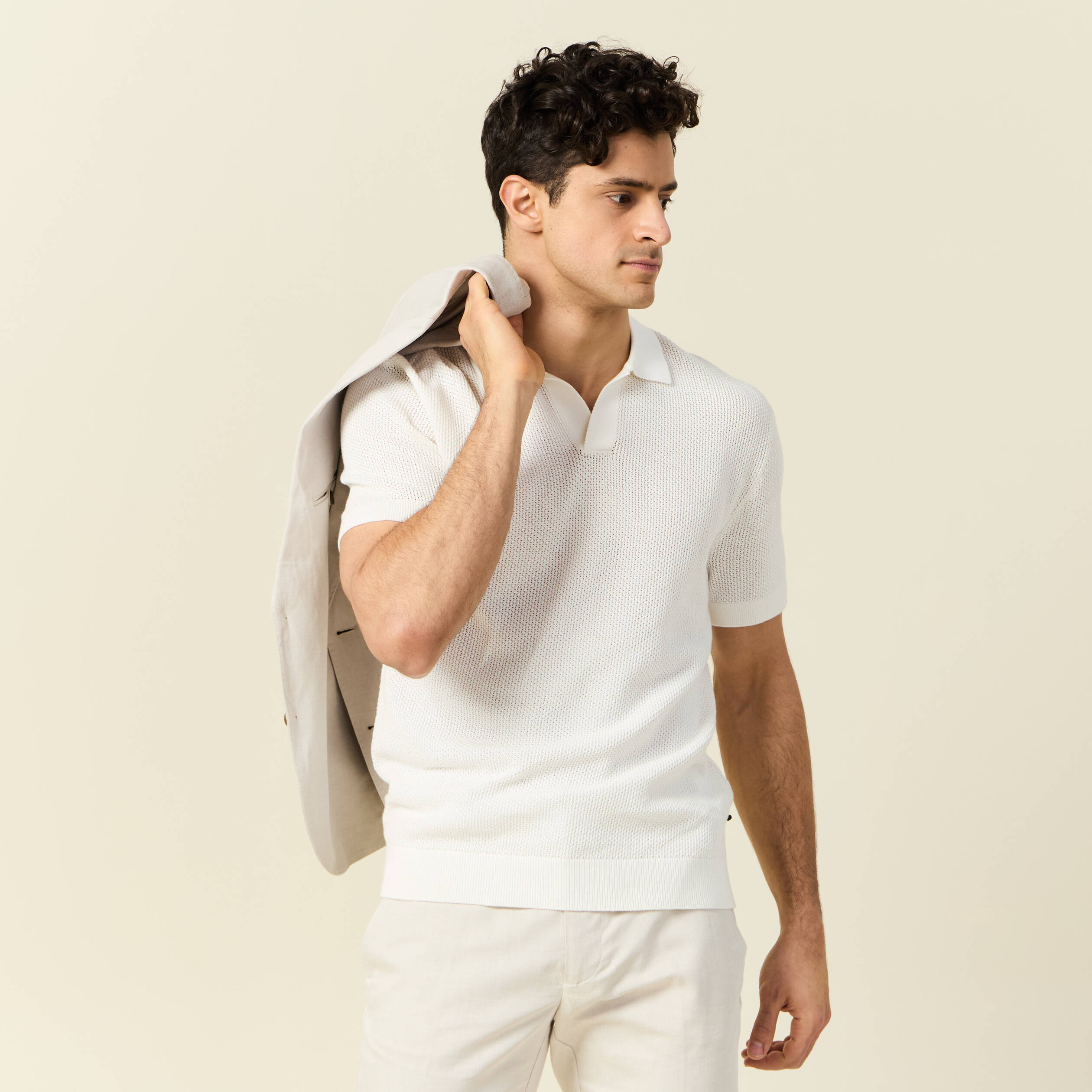polo manches courtes ecru homme Polo manches courtes ecru homme