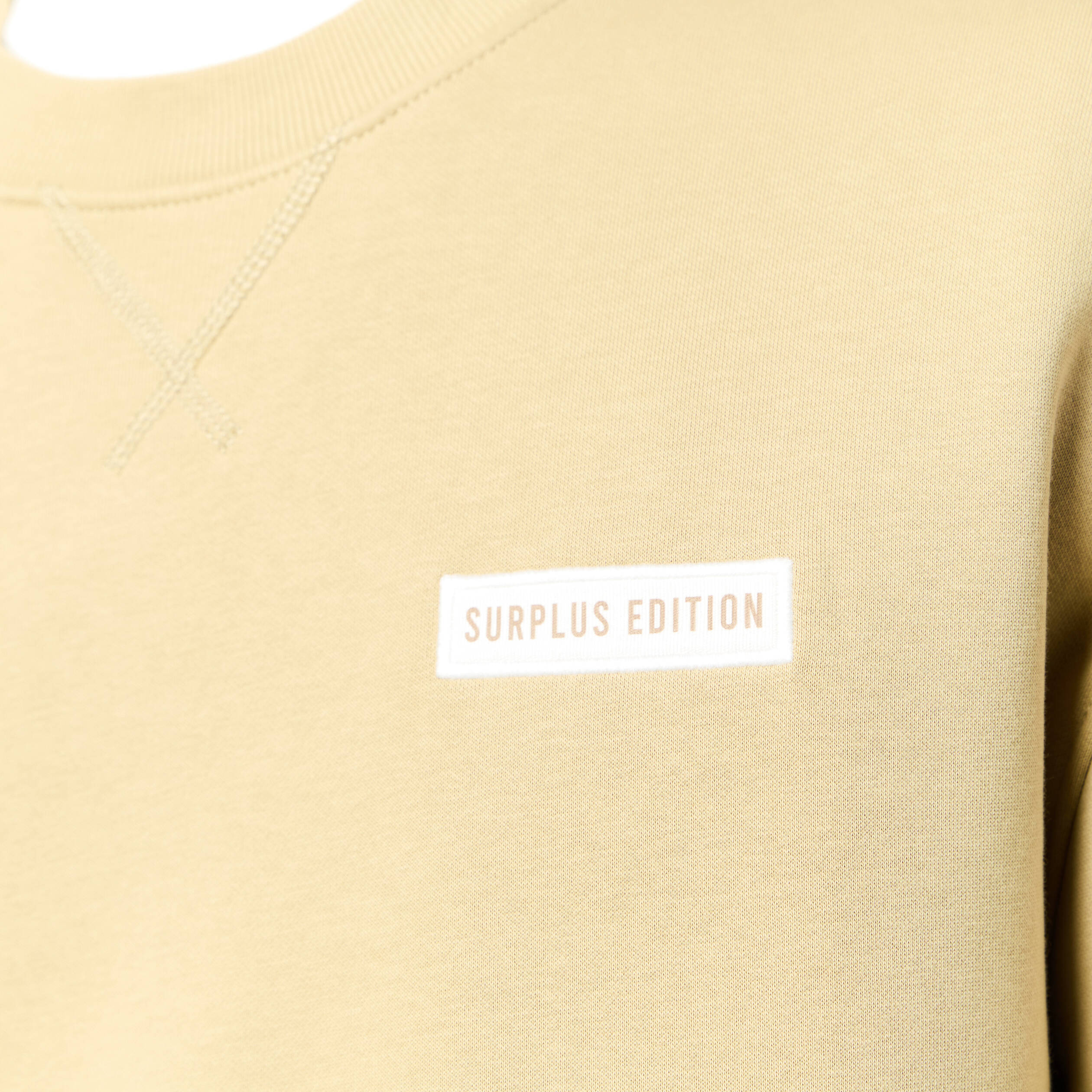 Sweat col rond manches longues beige homme
