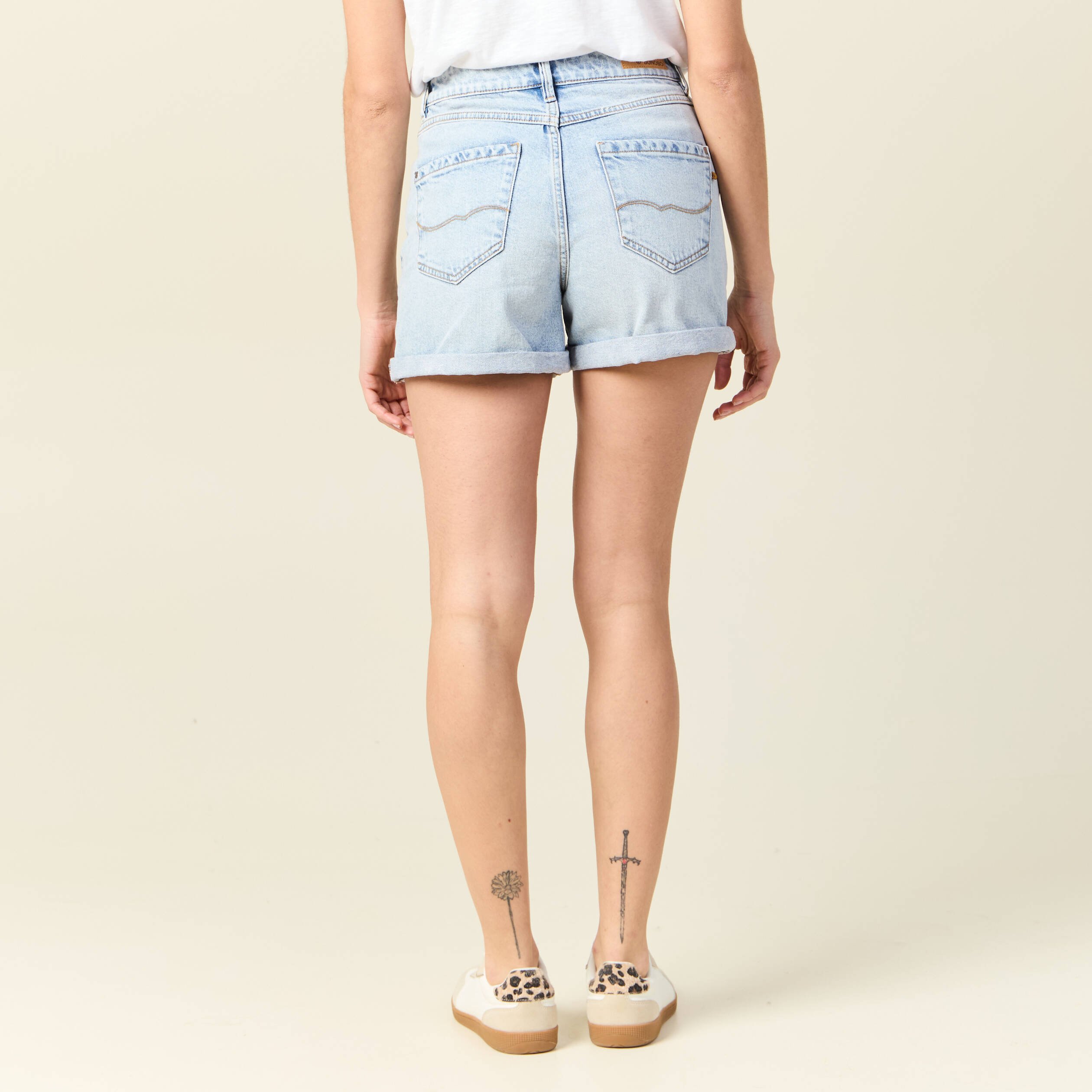short mom eco responsable denim snow bleu femme Short mom éco-responsable denim snow bleu femme