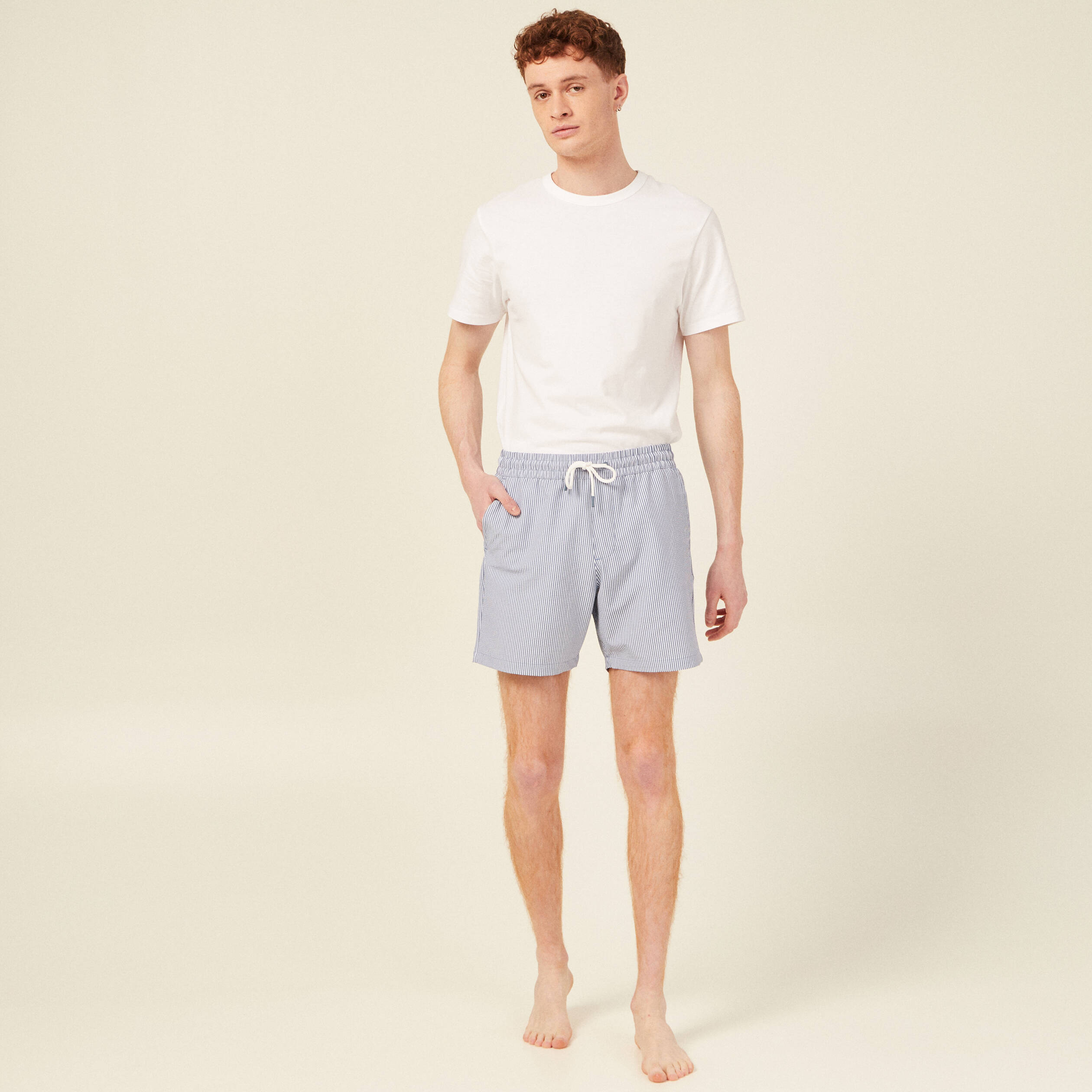 Short de bain bleu fonc&eacute; homme