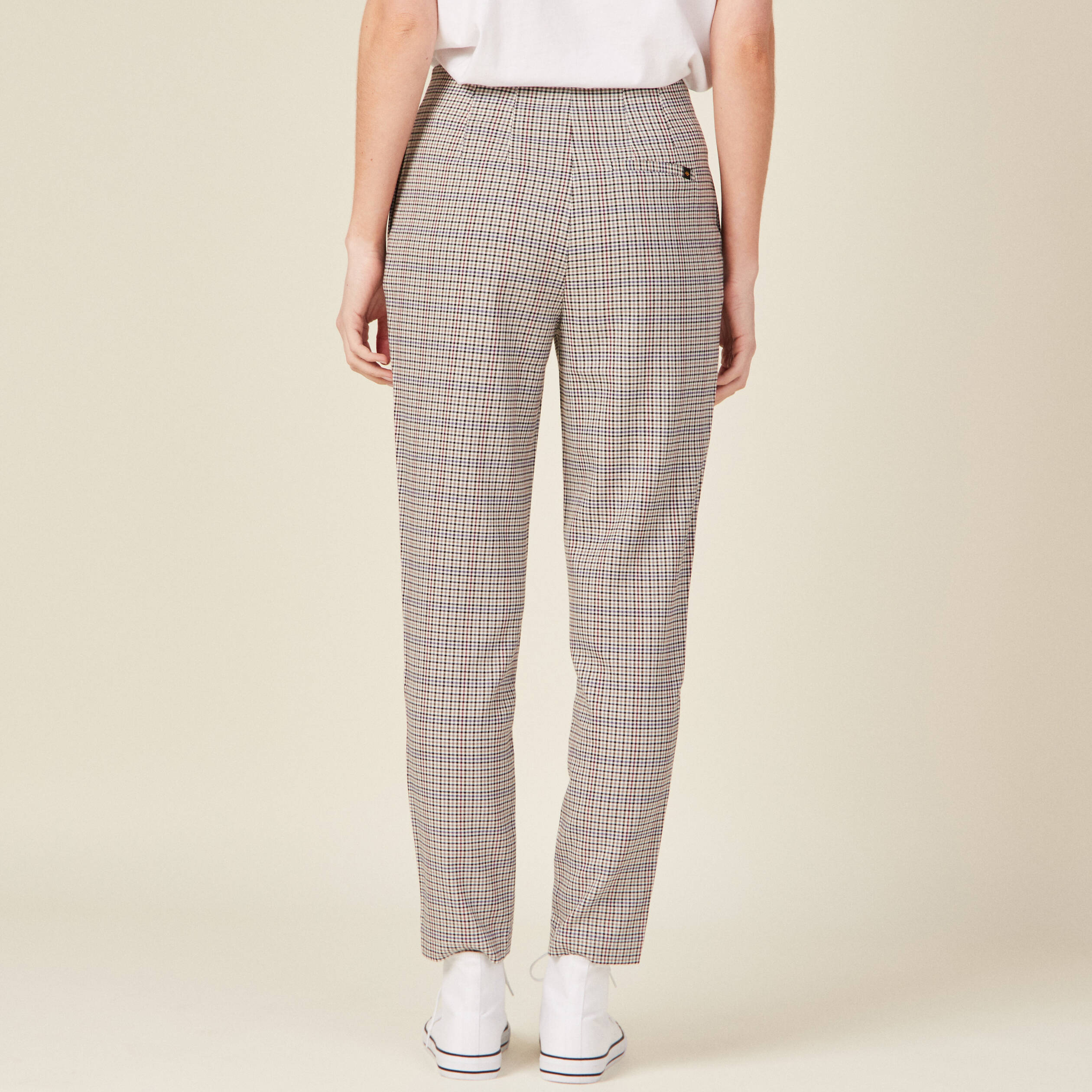 Pantalon carotte bleu marine deals