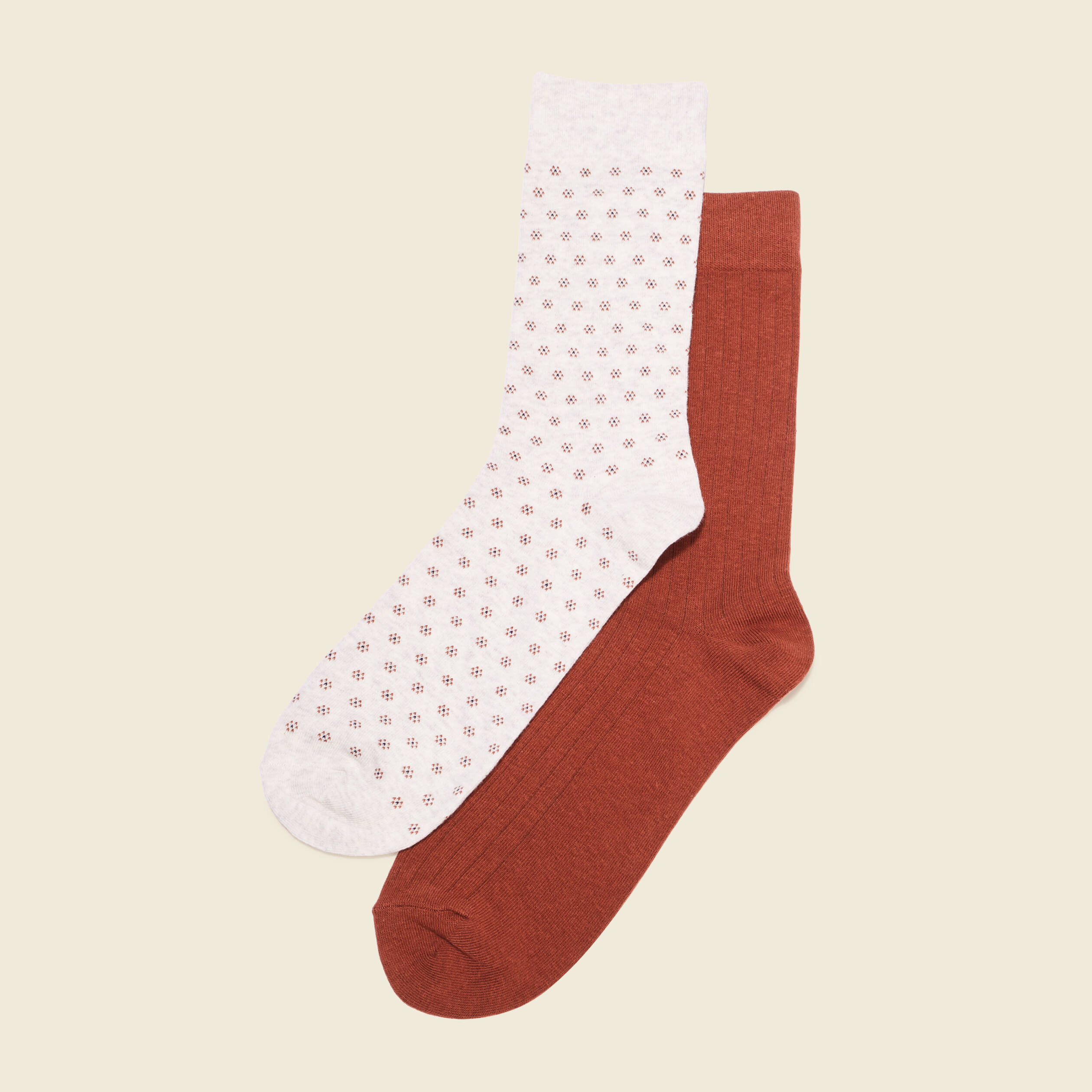 Lot 2 paires chaussettes marron cognac homme