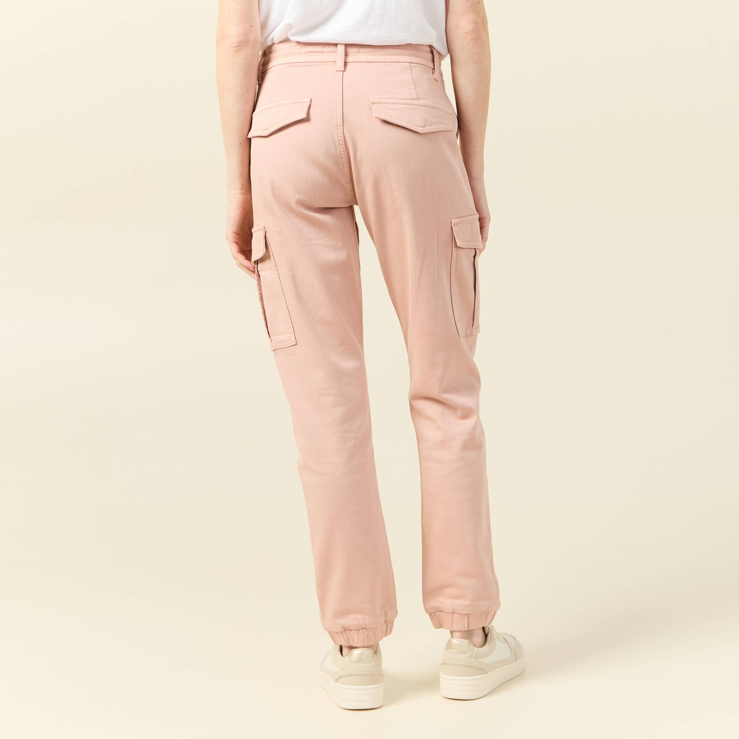 pantalon cargo battle 78eme vieux rose femme Pantalon cargo battle 7/8ème vieux rose femme