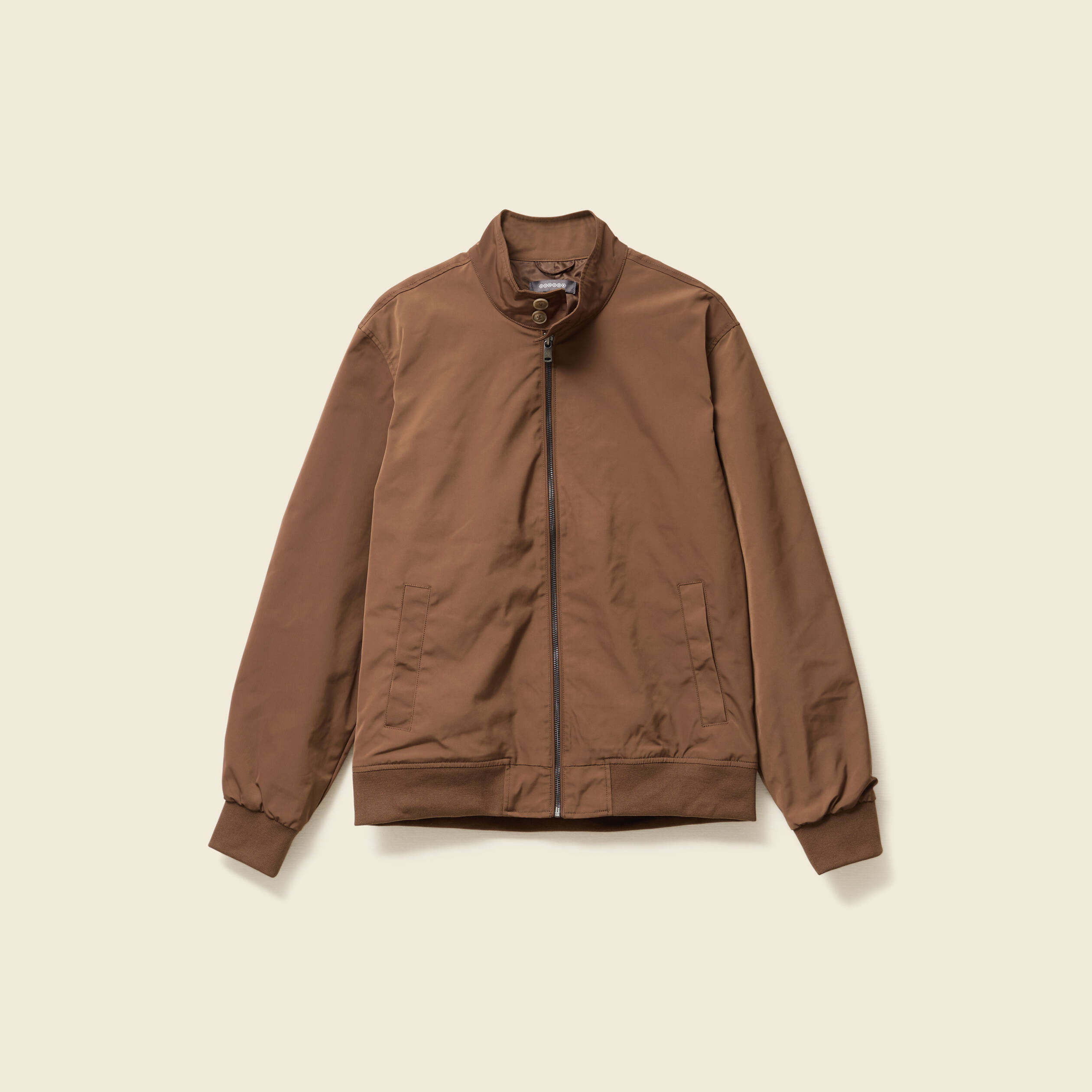 blouson zippe col montant marron homme Blouson zippé col montant marron homme