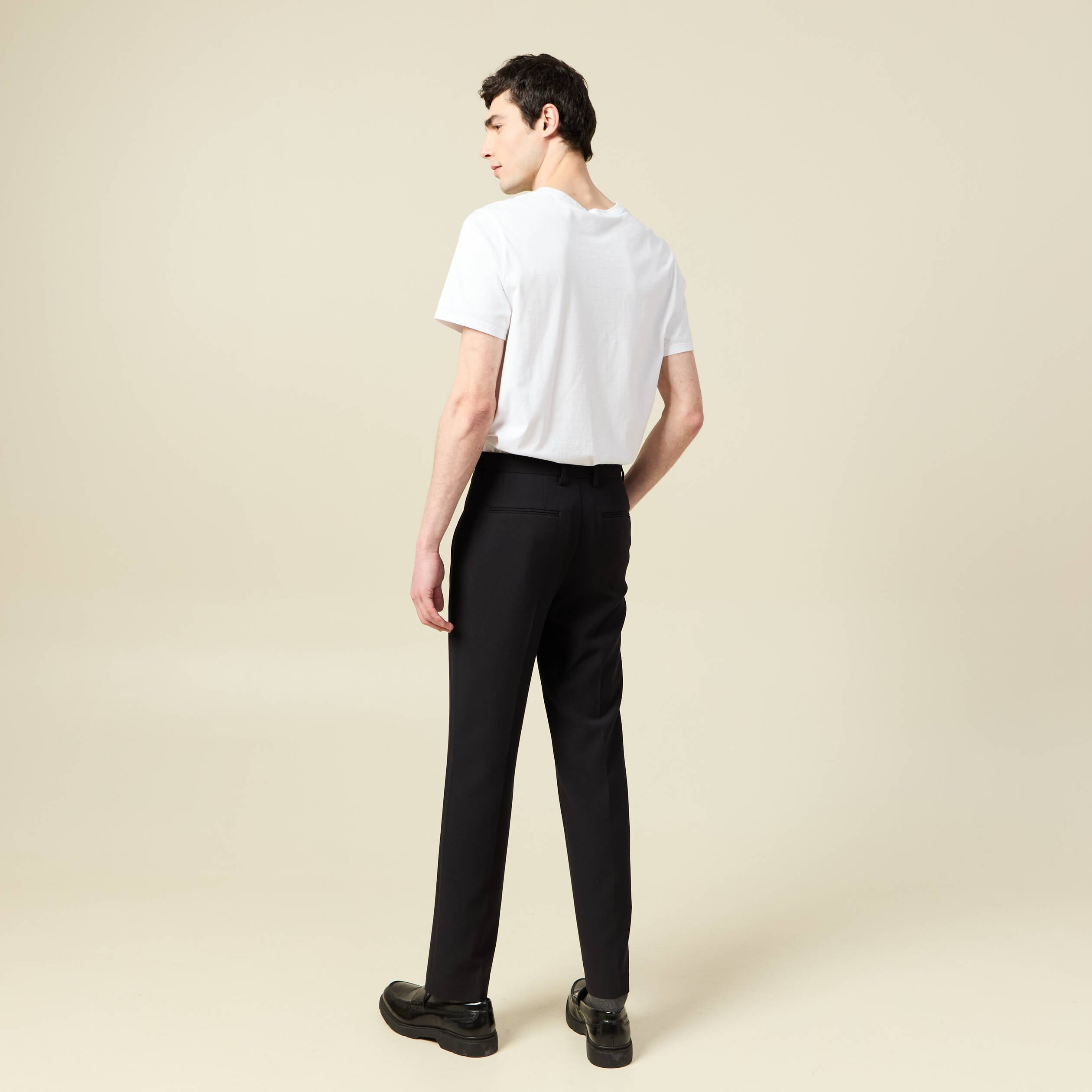 Pantalon slim cigarette noir homme