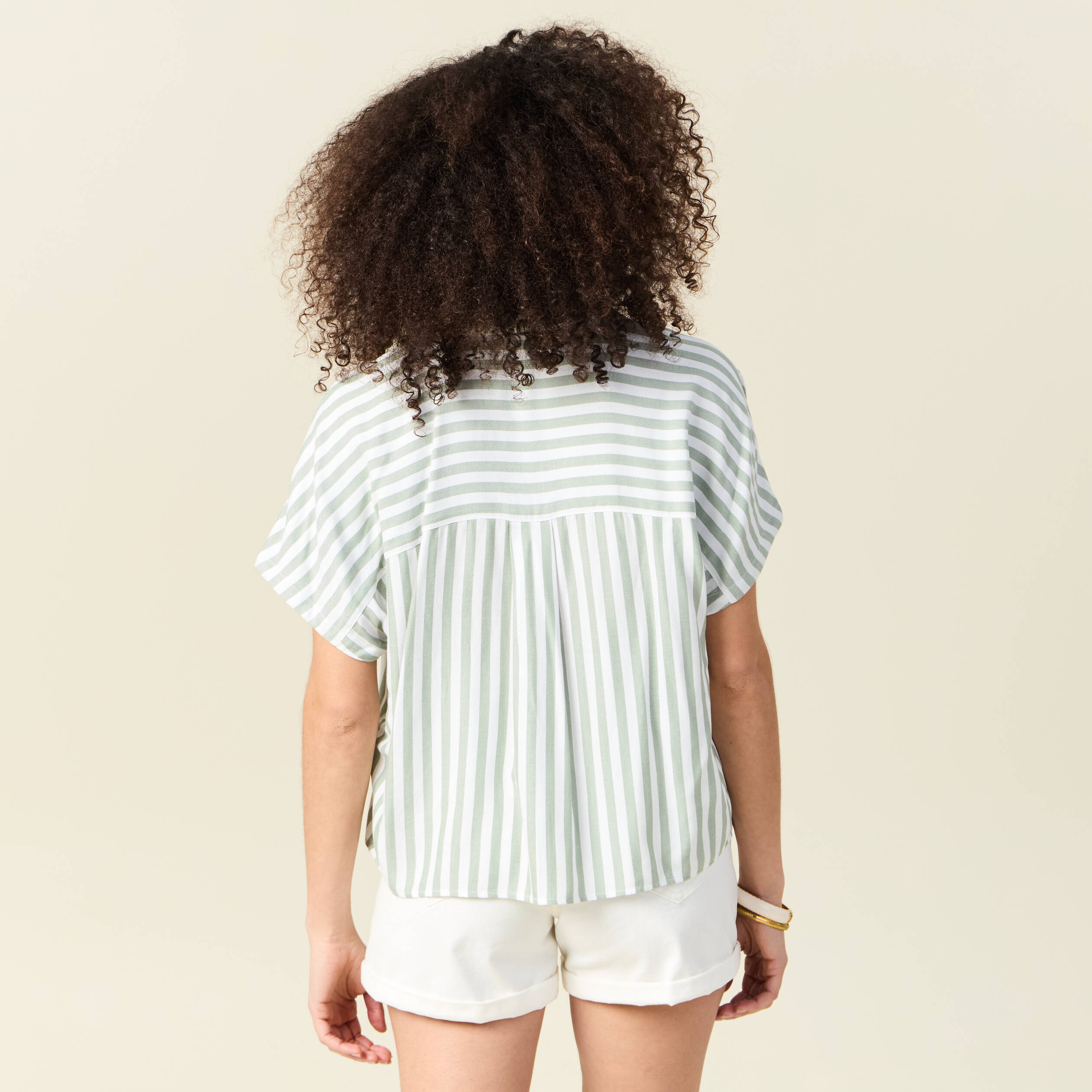 chemise manches 34 vert olive femme Chemise manches 3/4 vert olive femme