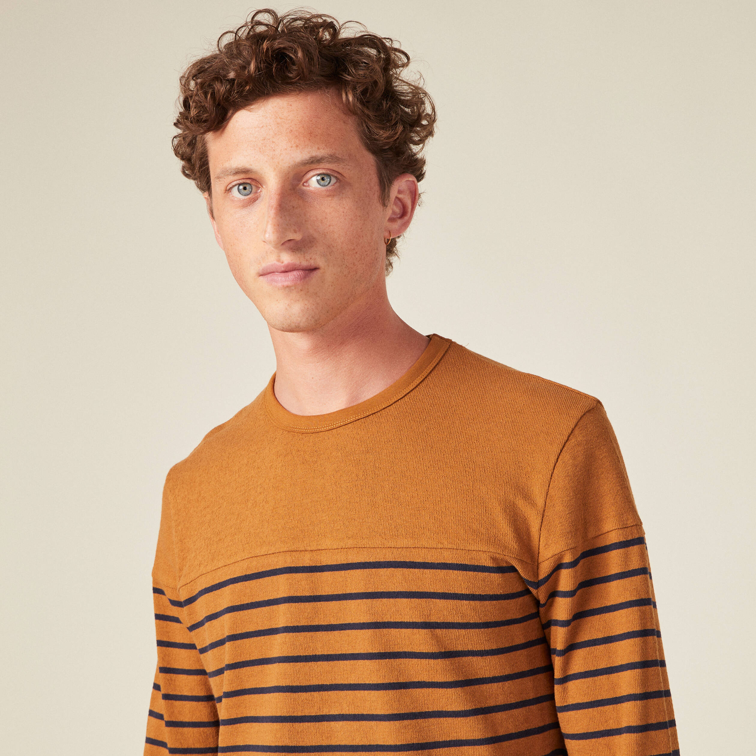 t shirt manches longues marron homme T-shirt manches longues marron homme
