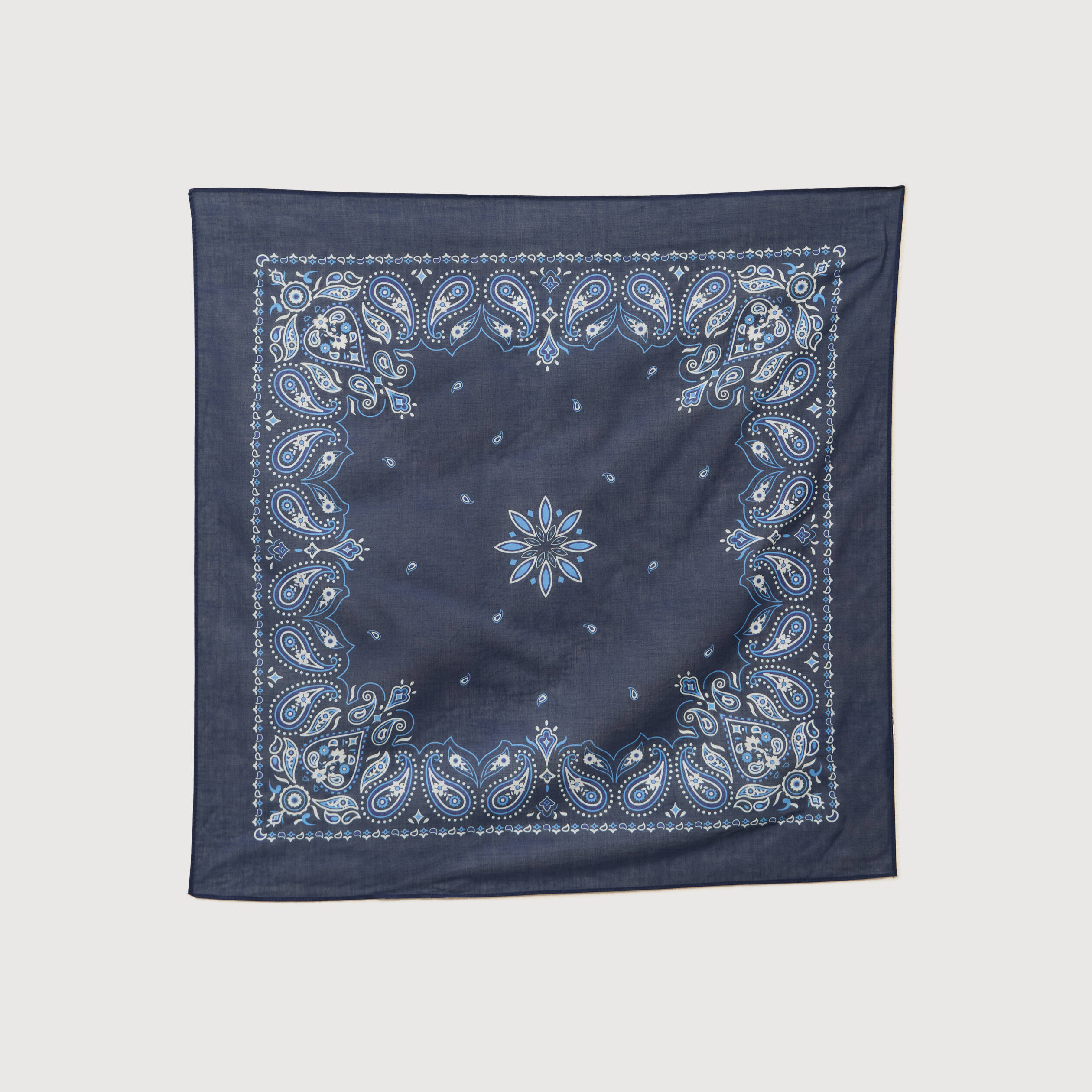 Foulard en coton bleu marine homme
