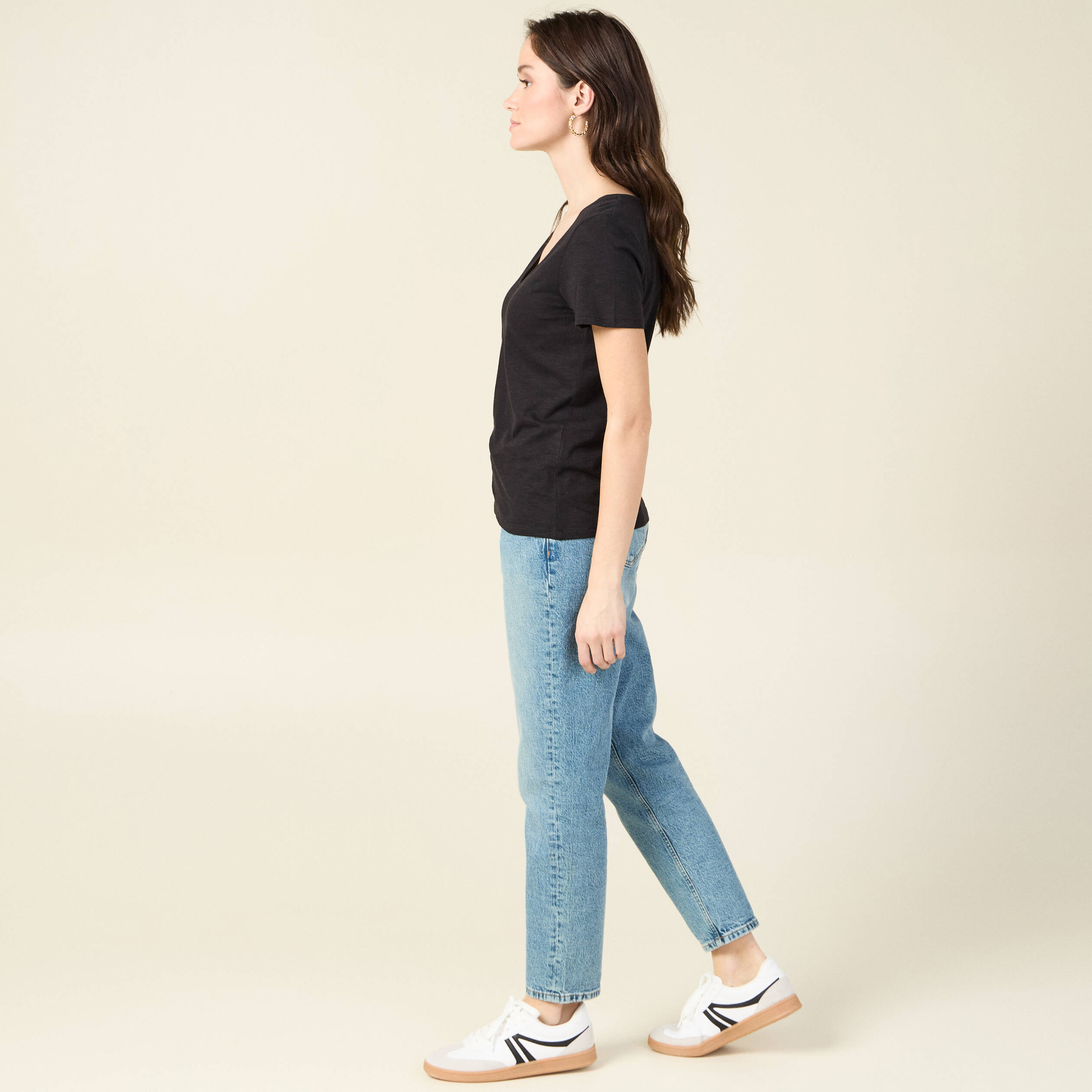 t shirt manches courtes noir femme T-shirt manches courtes noir femme