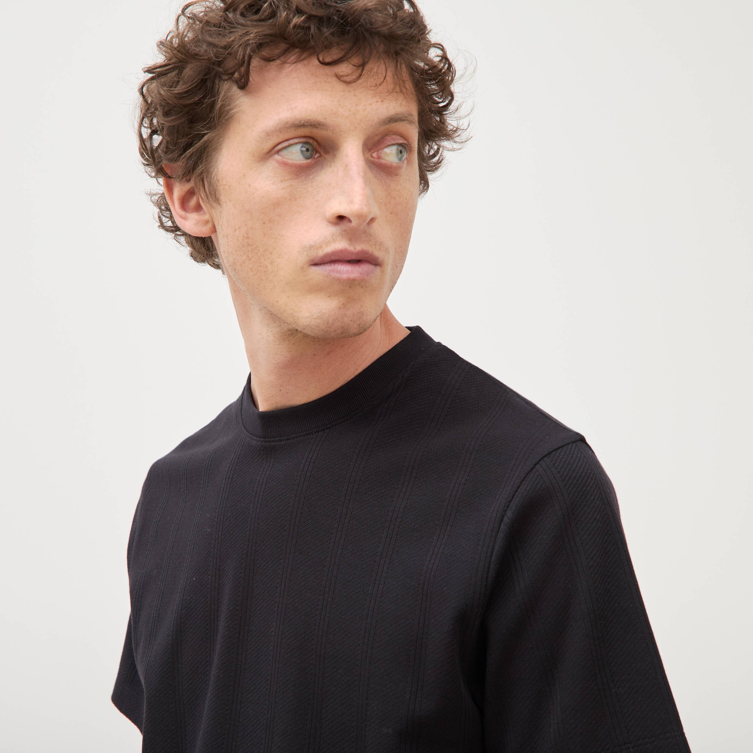 T-shirt en coton manches courtes noir homme
