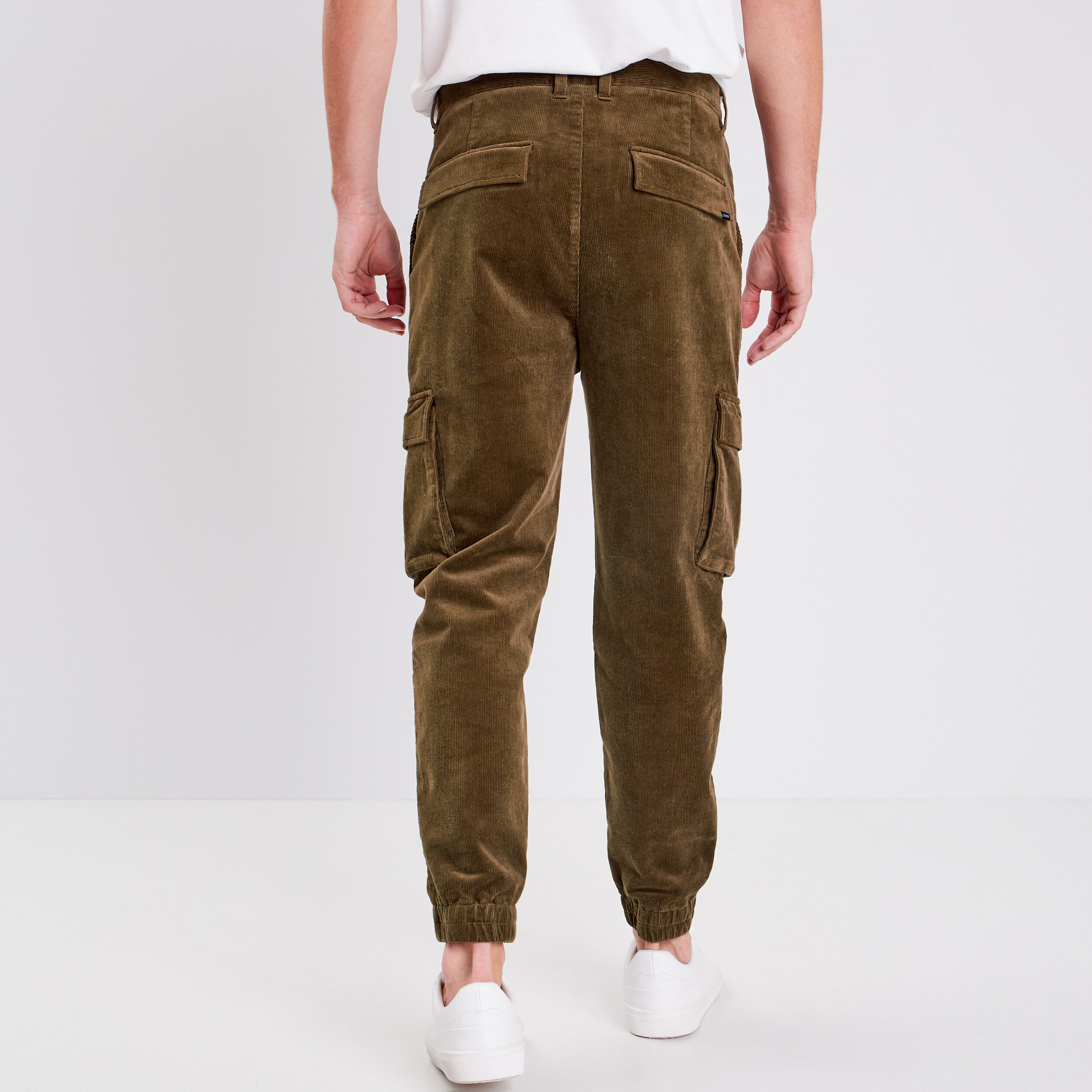 Pantalon Velours Cotelé Kaki pour Homme