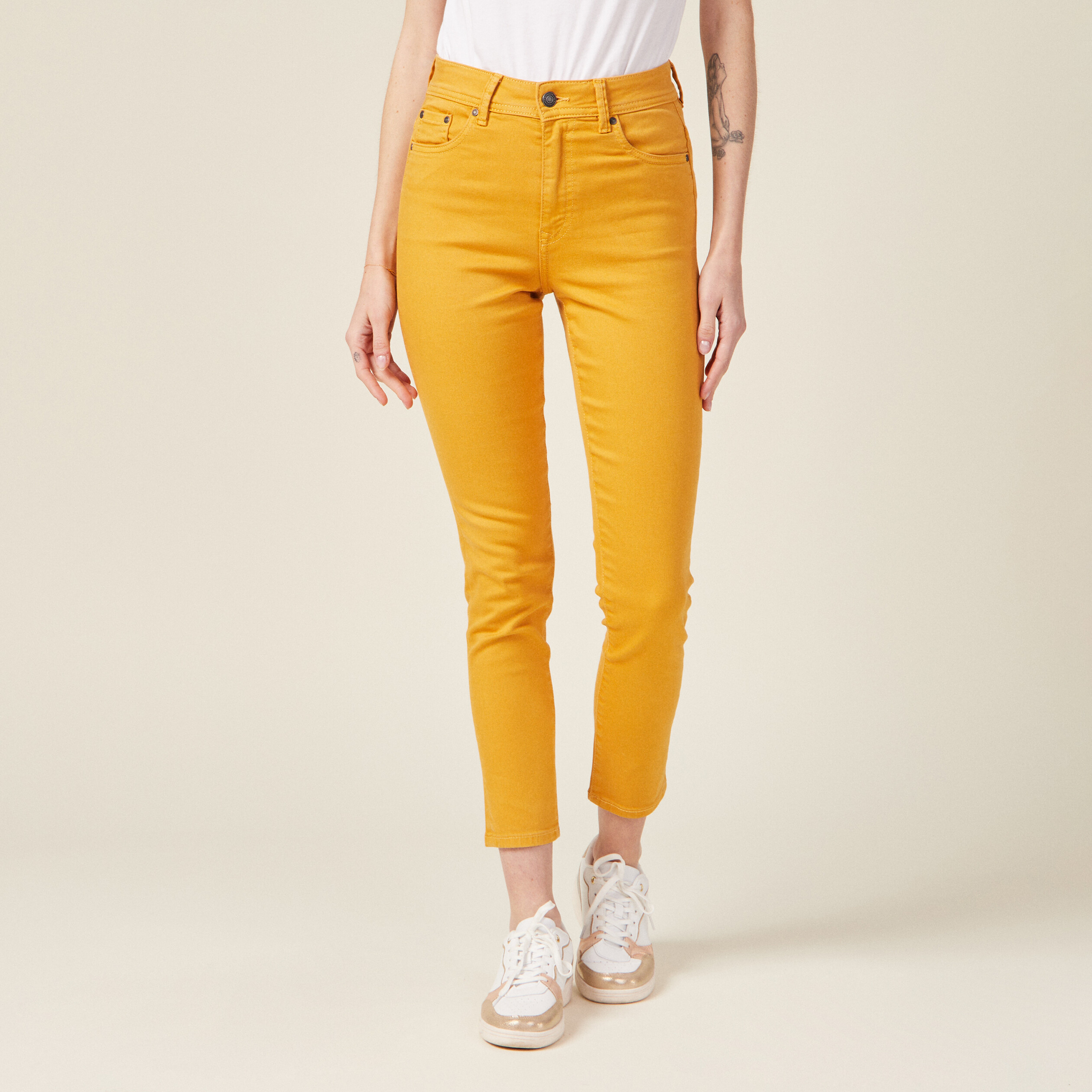 Jean slim on sale jaune femme