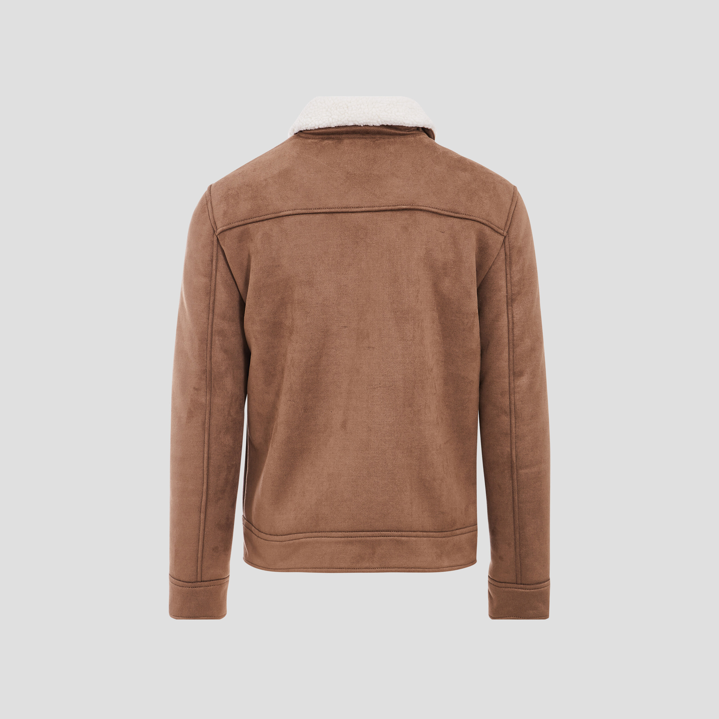 Veste droite à col aviateur marron homme