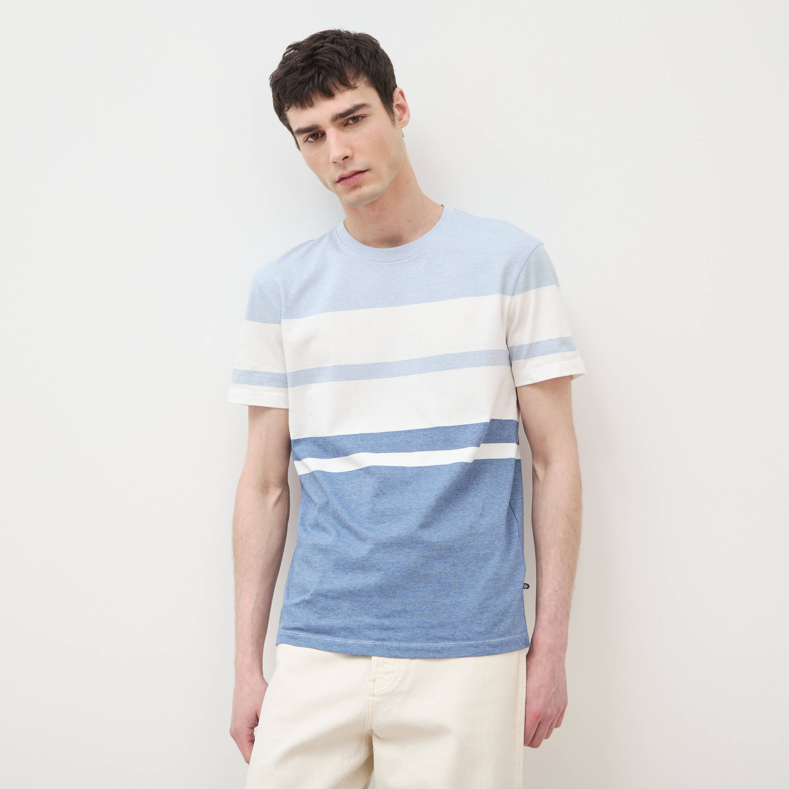 T-shirt manches courtes bleu gris homme