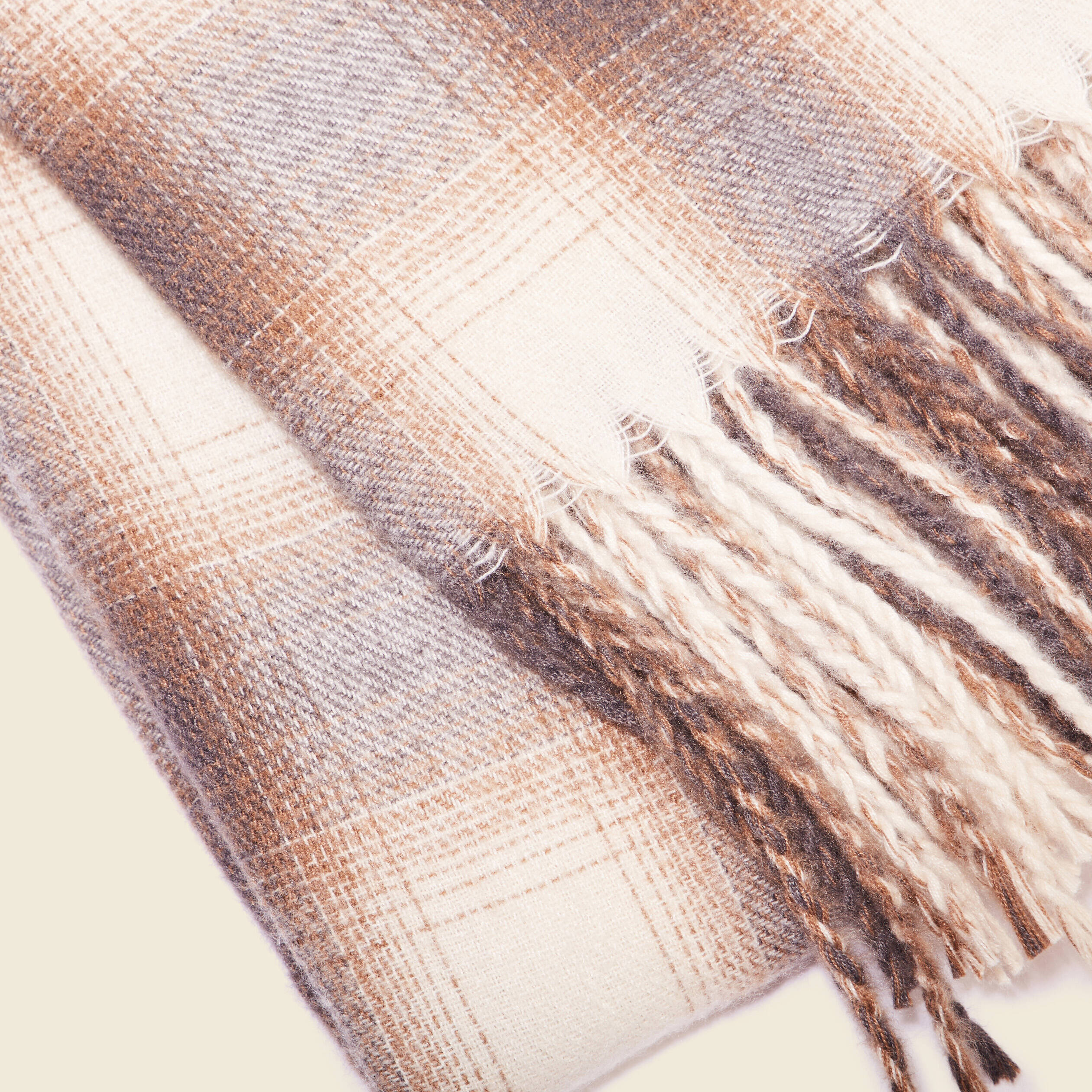 &Eacute;charpe &agrave; franges marron homme