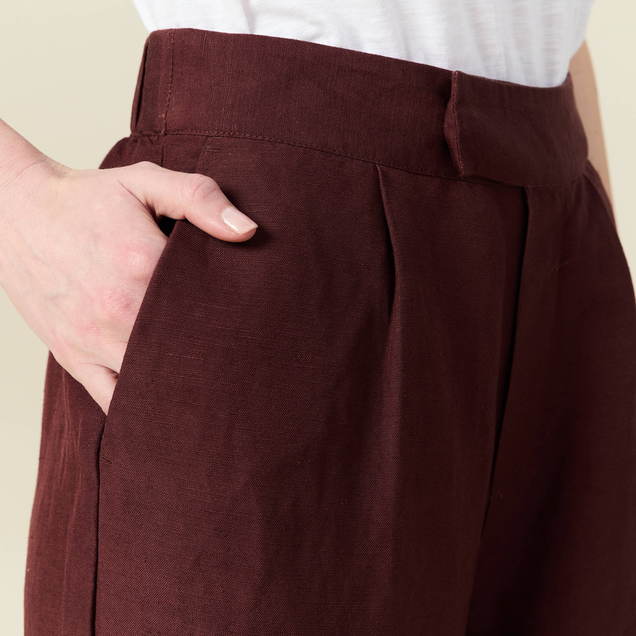 pantalon large fluide bordeaux femme Pantalon large fluide bordeaux femme