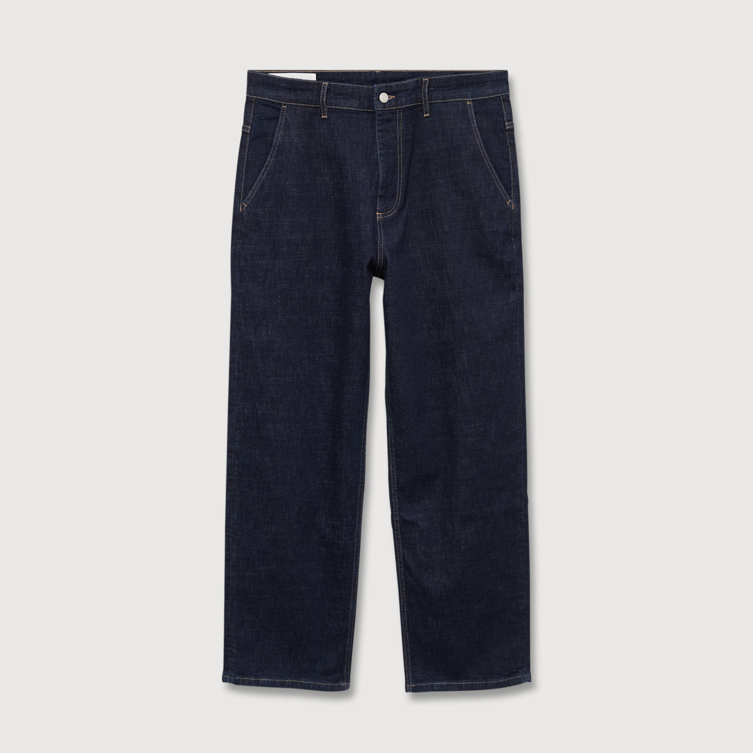 Jeans loose longueur 32 en coton denim brut clean homme