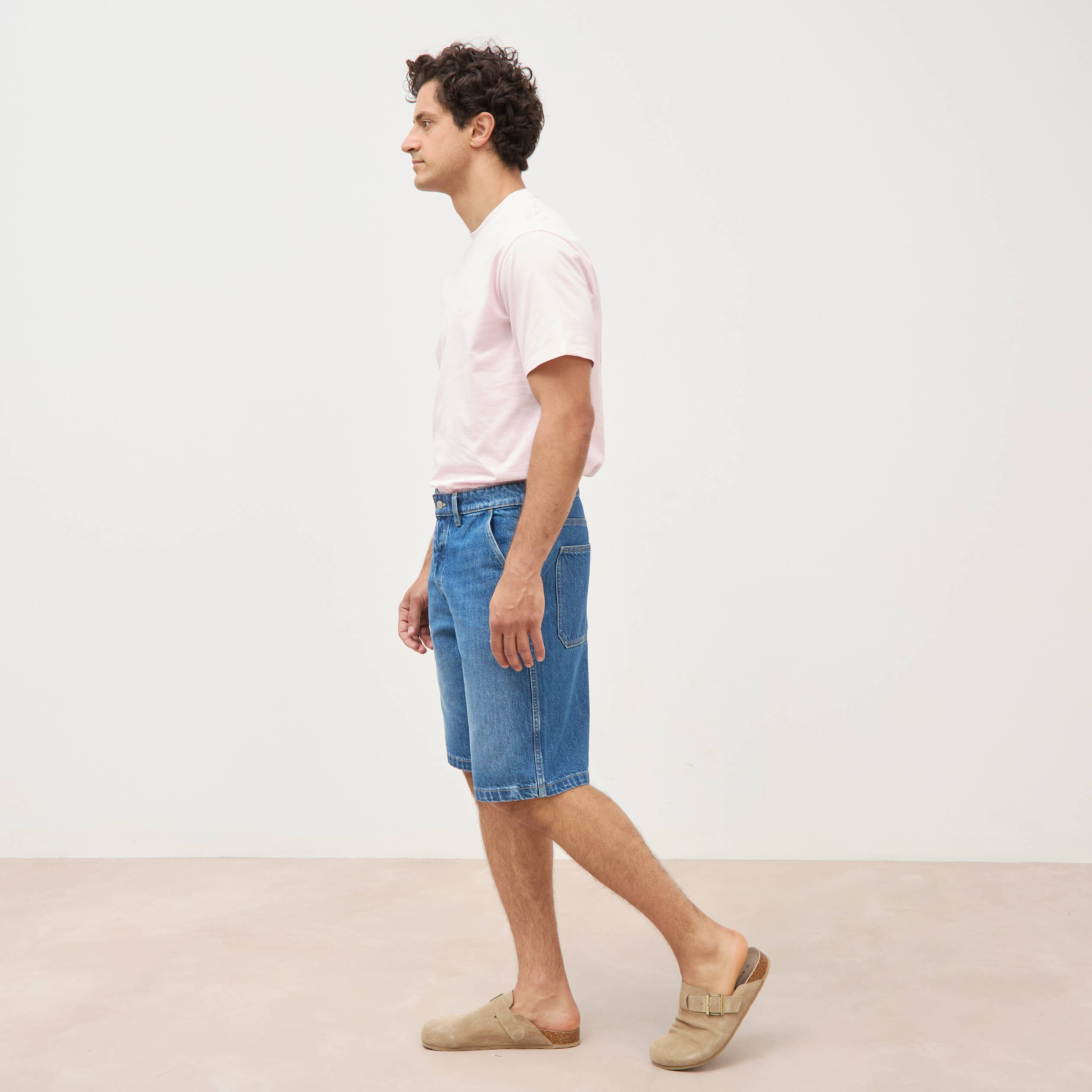 Bermuda en jean coton denim stone homme