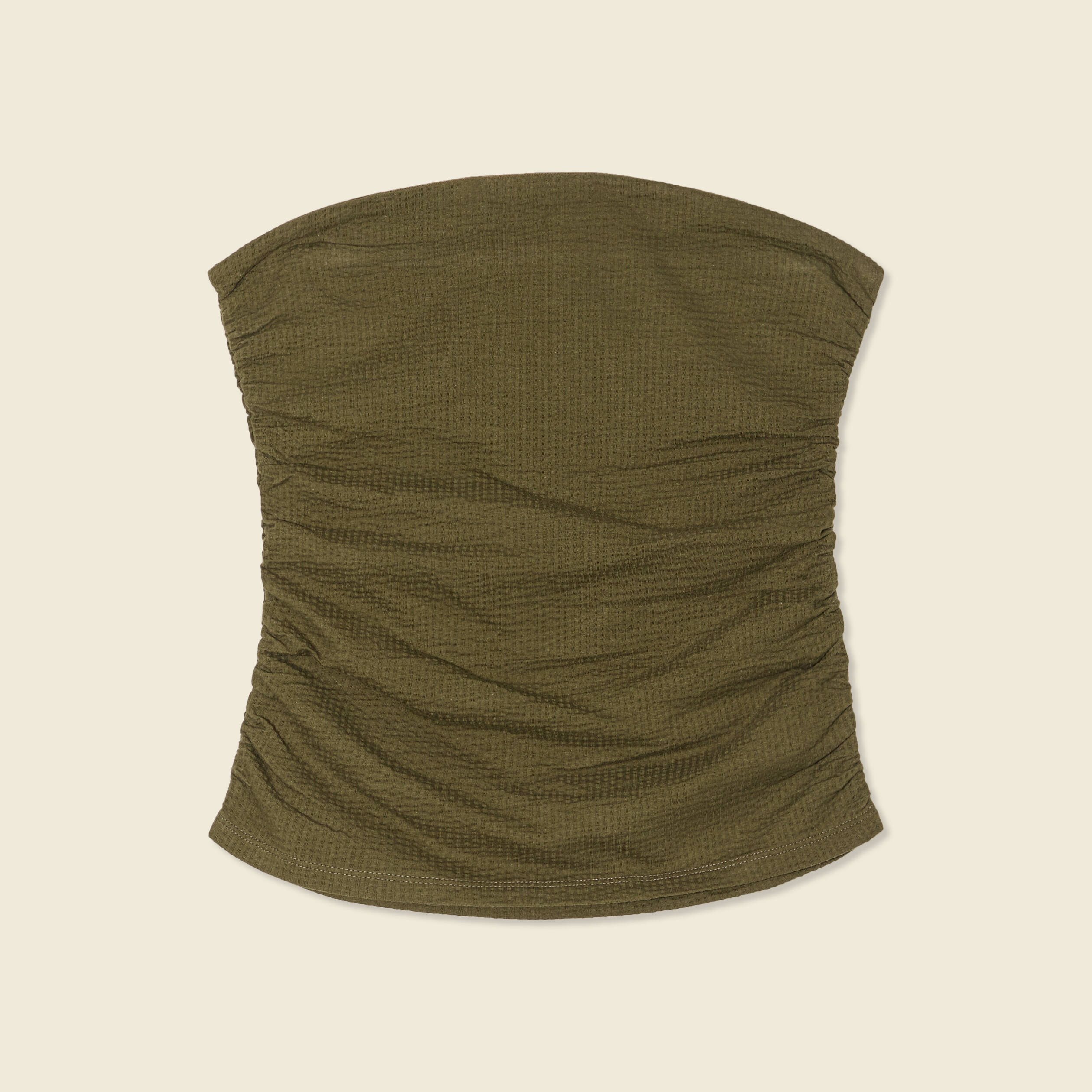 bustier cropped cotele vert kaki femme Bustier cropped côtelé vert kaki femme