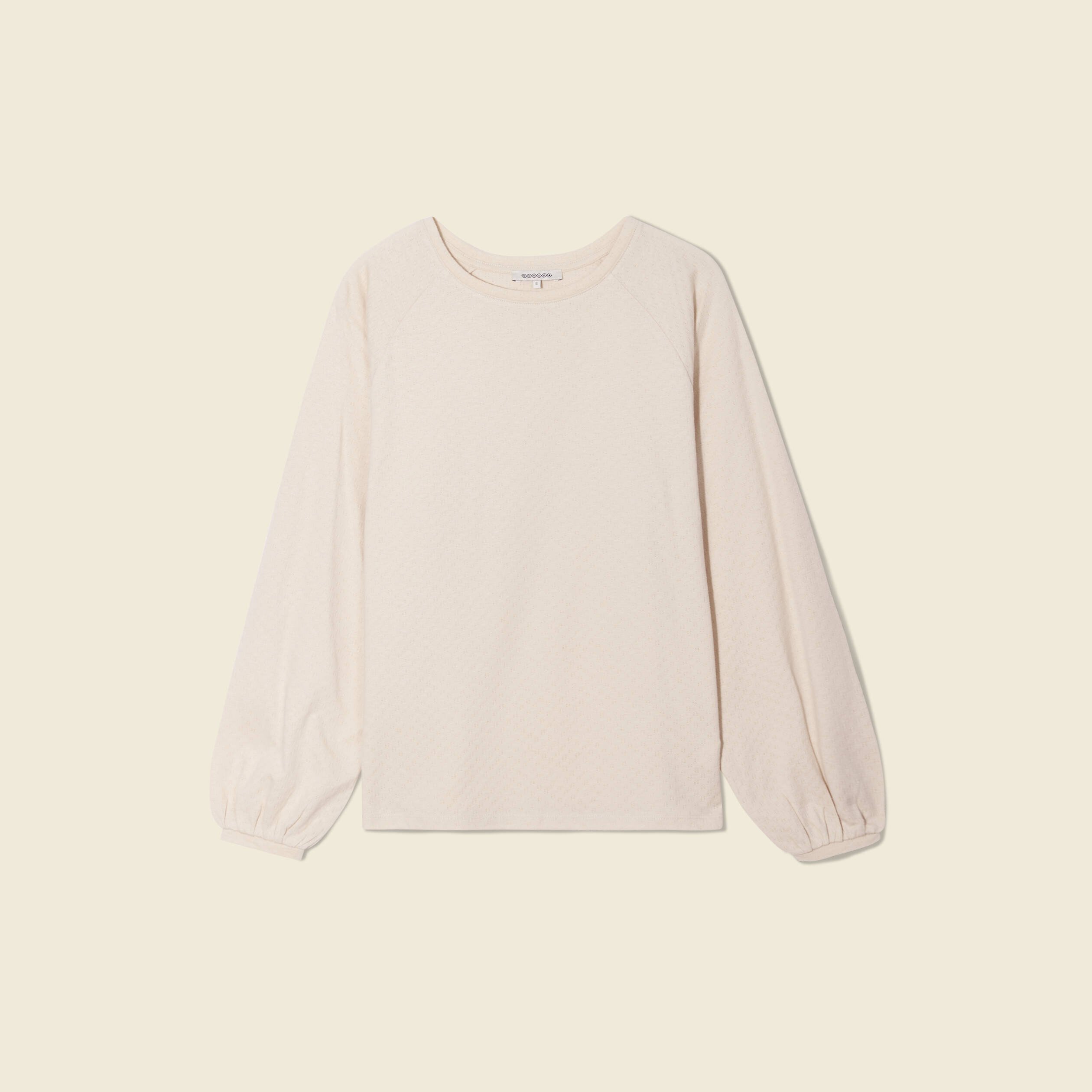 T-shirt manches longues creme femme