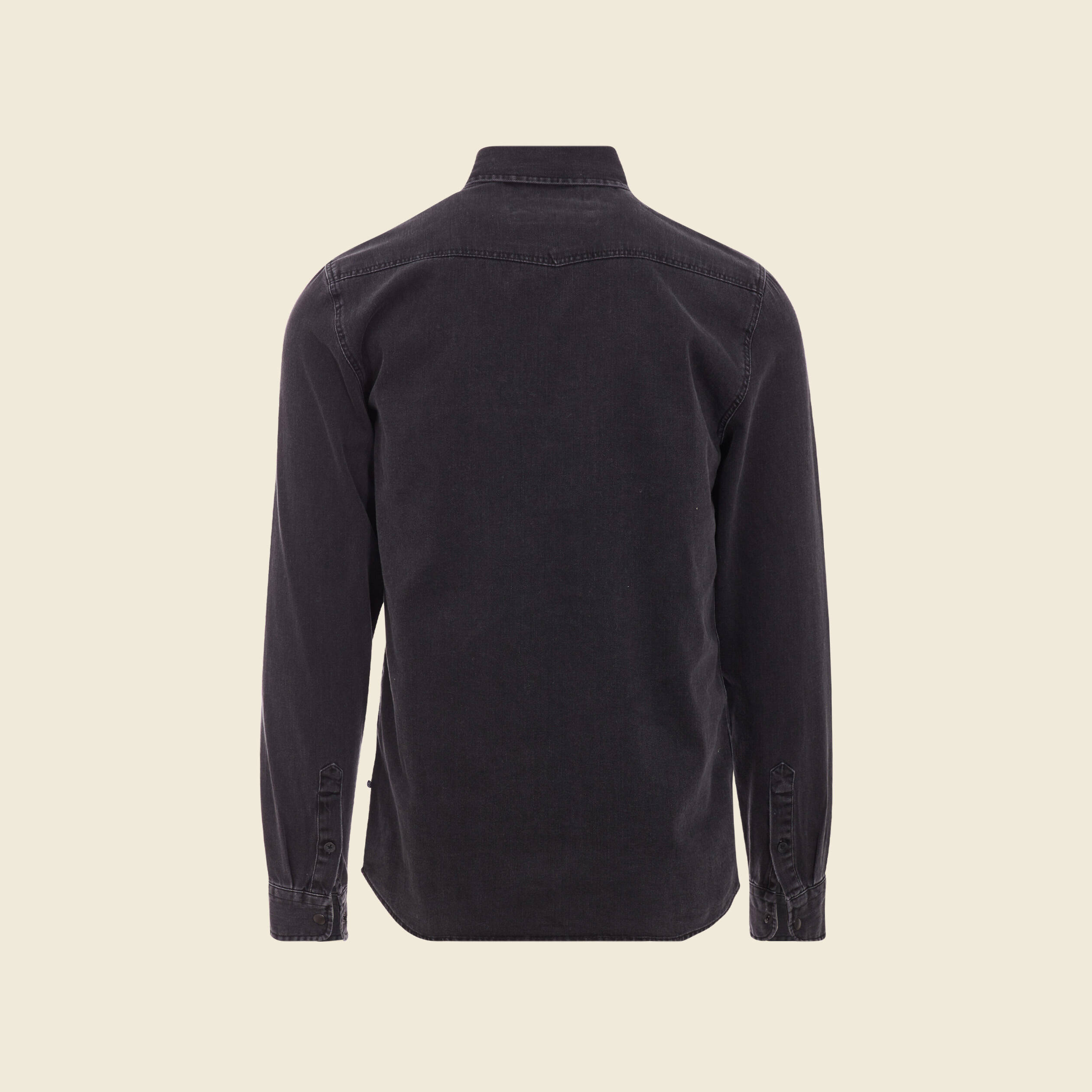 chemise manches longues jean denim noir homme Chemise manches longues jean denim noir homme
