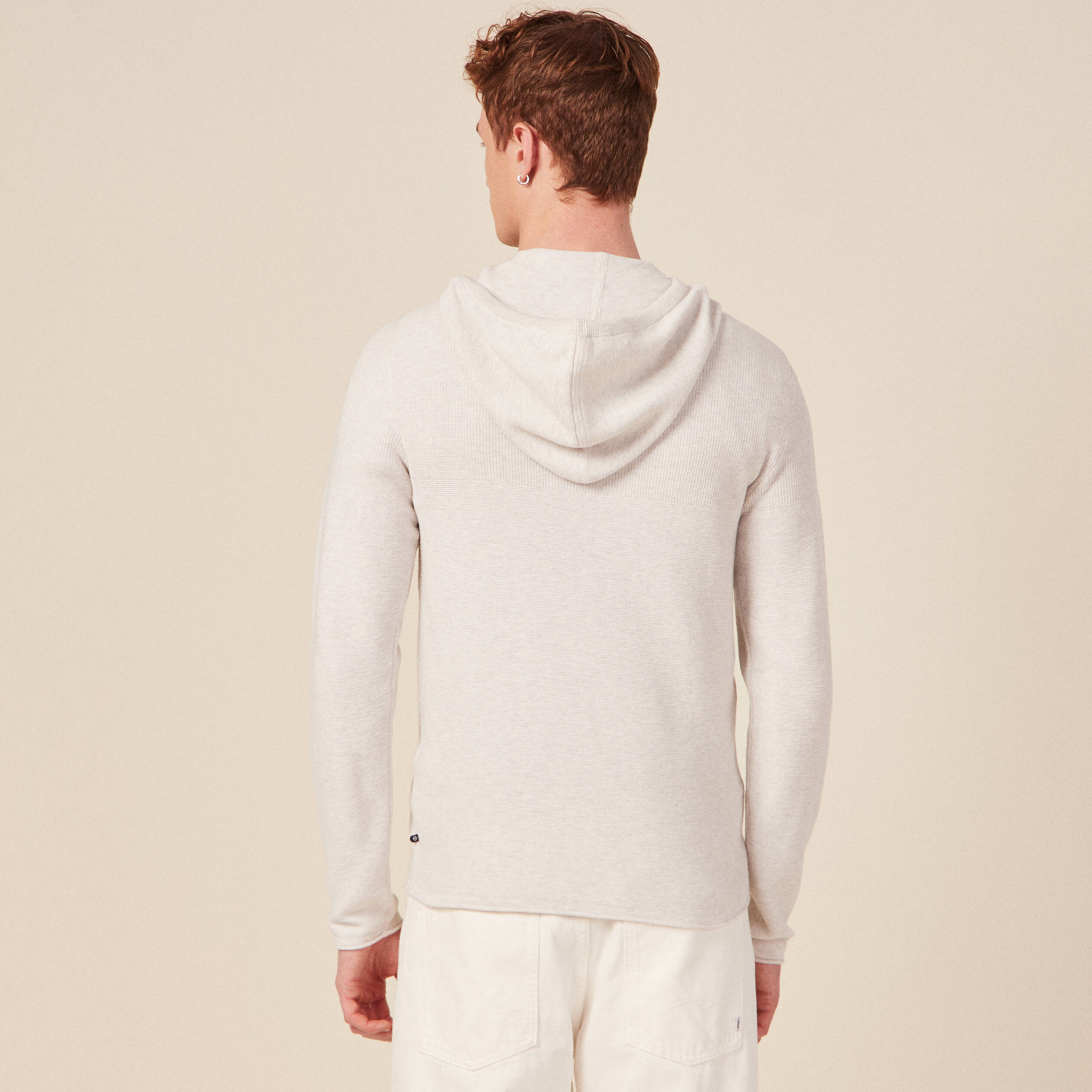 pull a capuche ecru homme Pull à capuche ecru homme