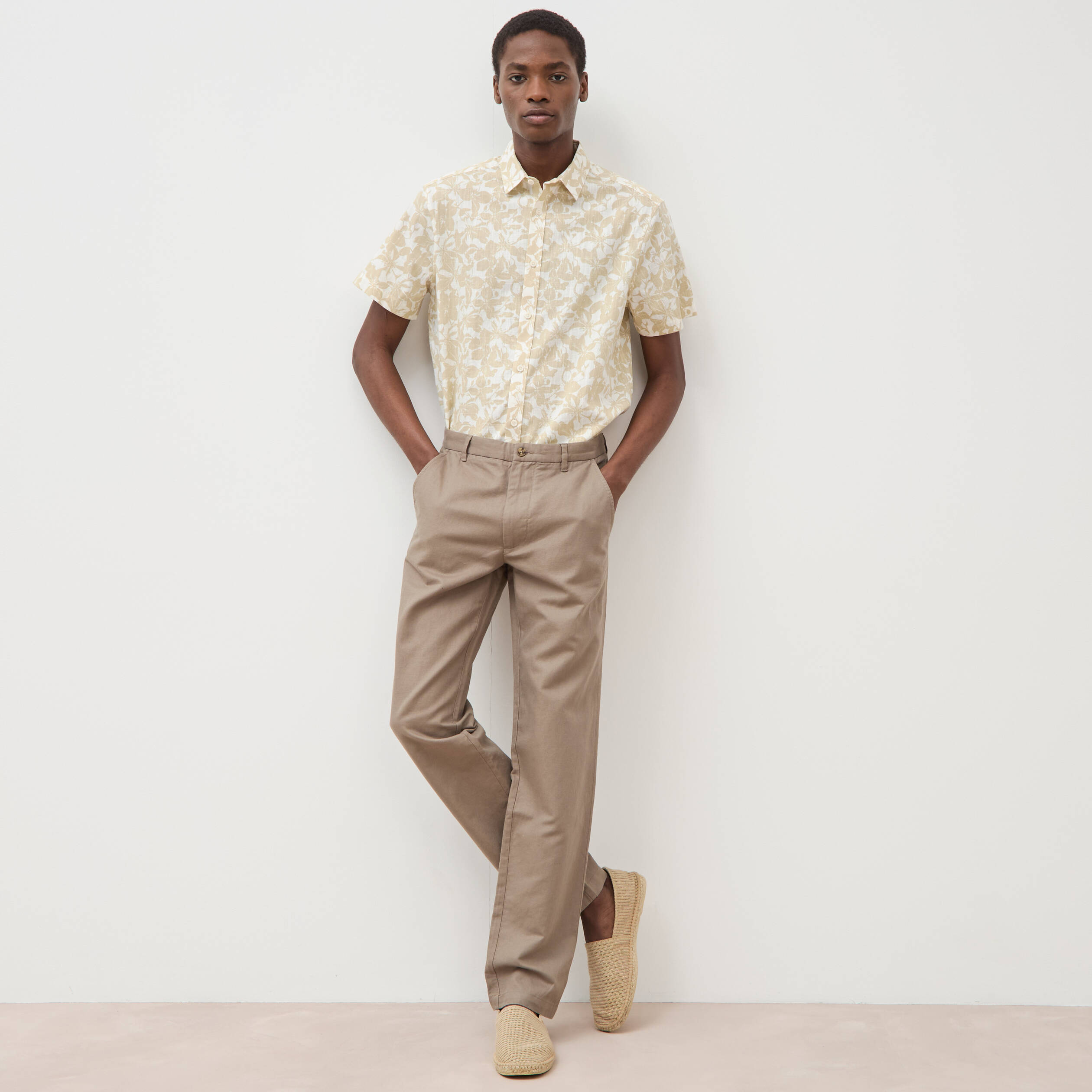 Pantalon chino taupe homme