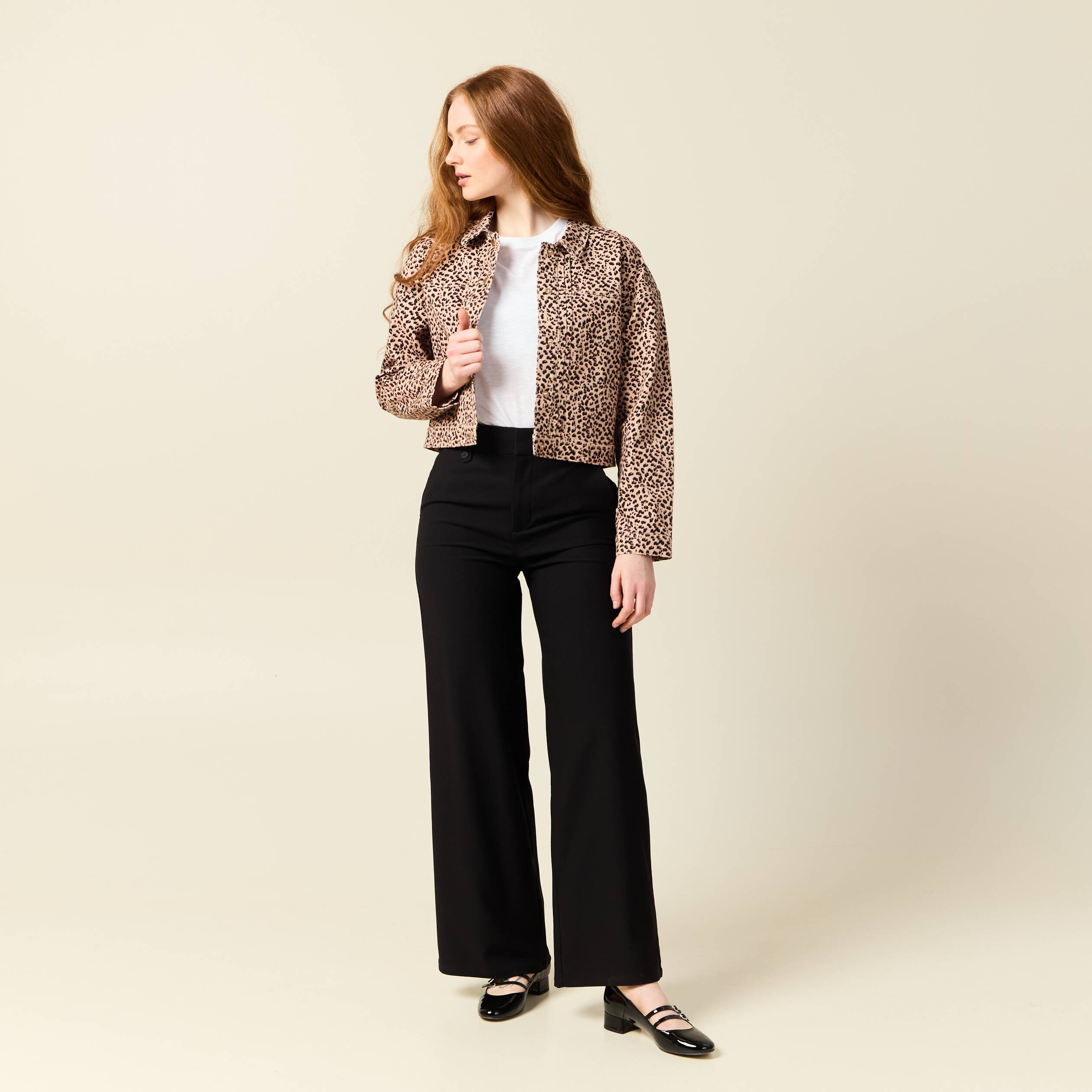 pantalon large taille haute noir femme Pantalon large taille haute noir femme