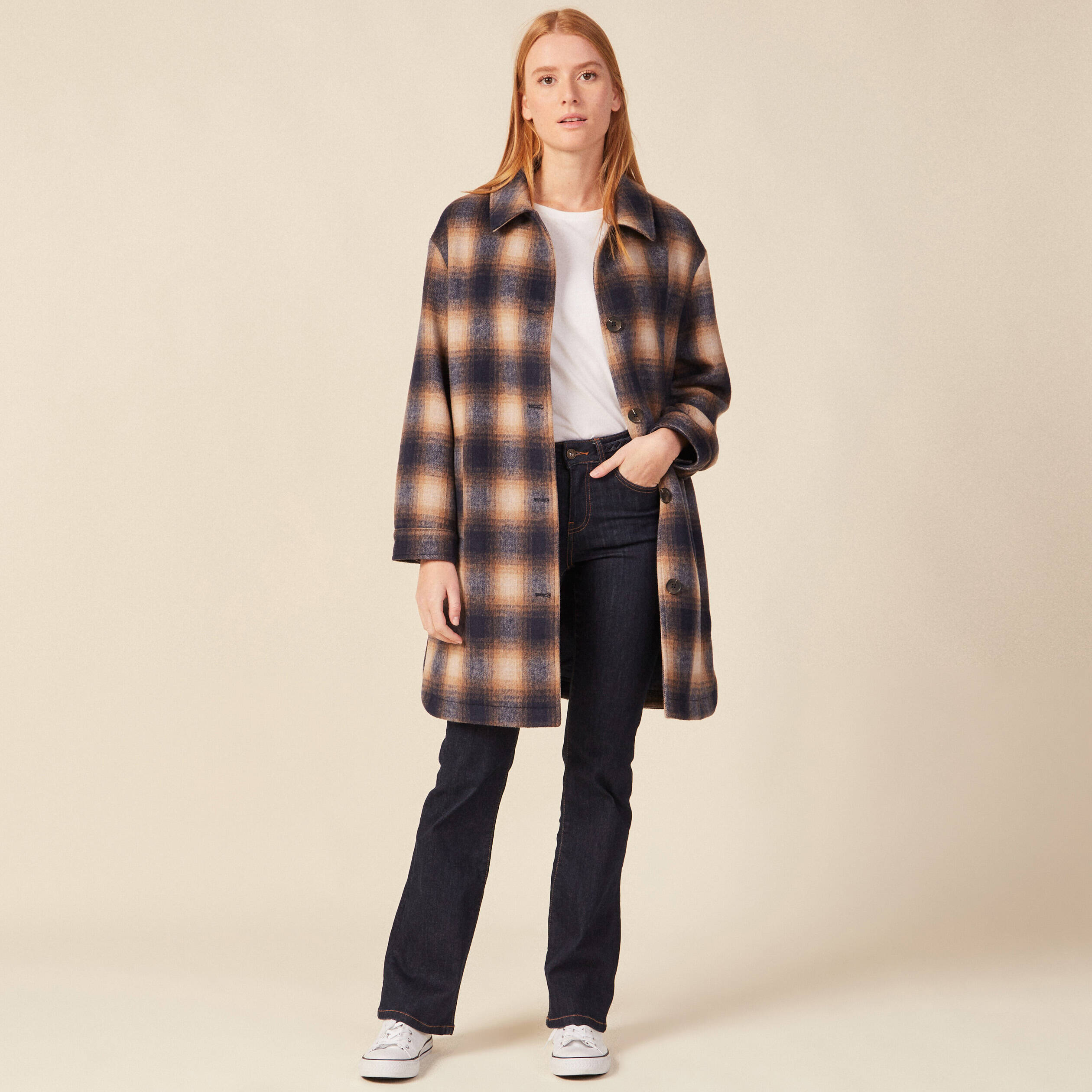 Jeans bootcut d tails tress s denim brut femme Bonobo