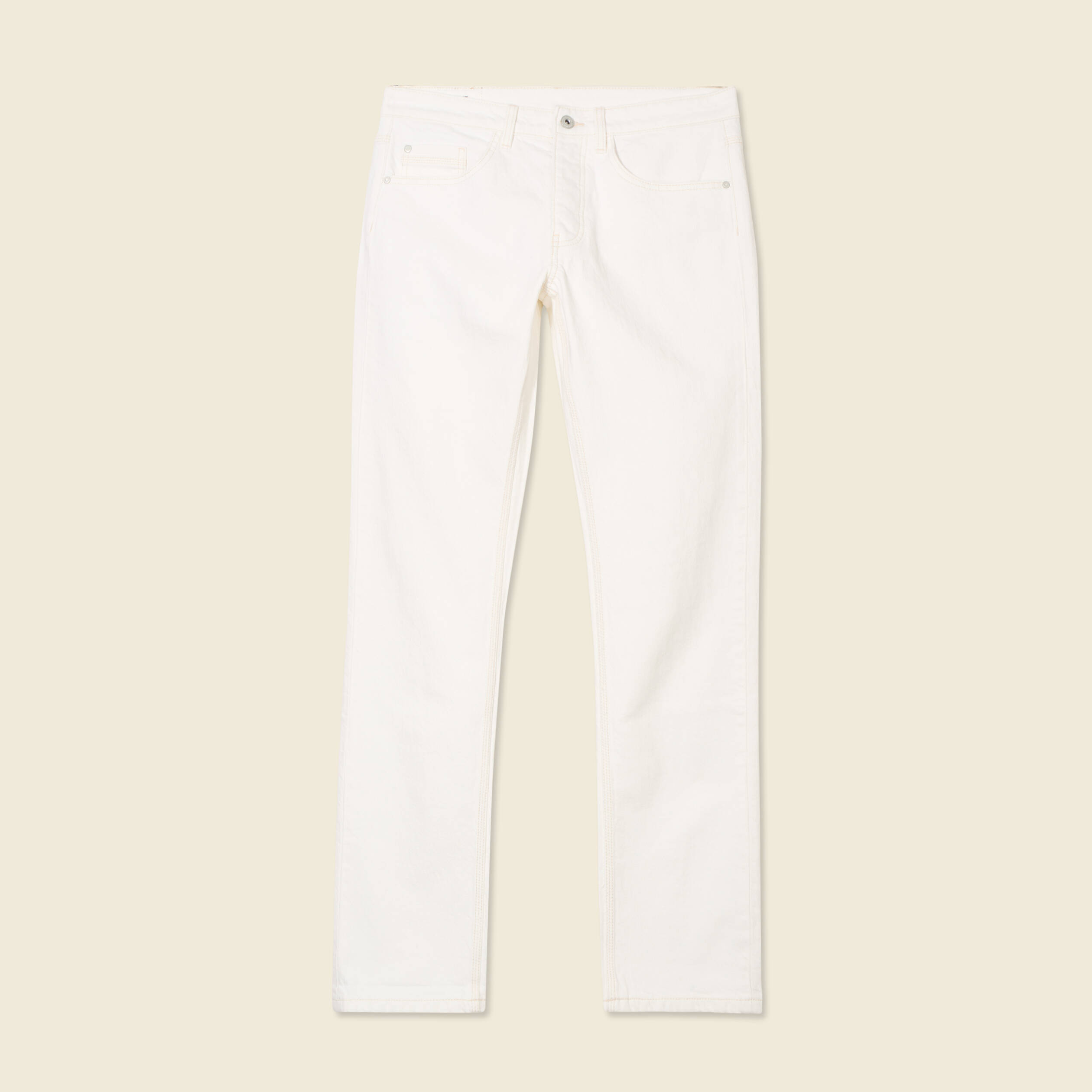 Jeans éco-responsable straight denim blanc homme
