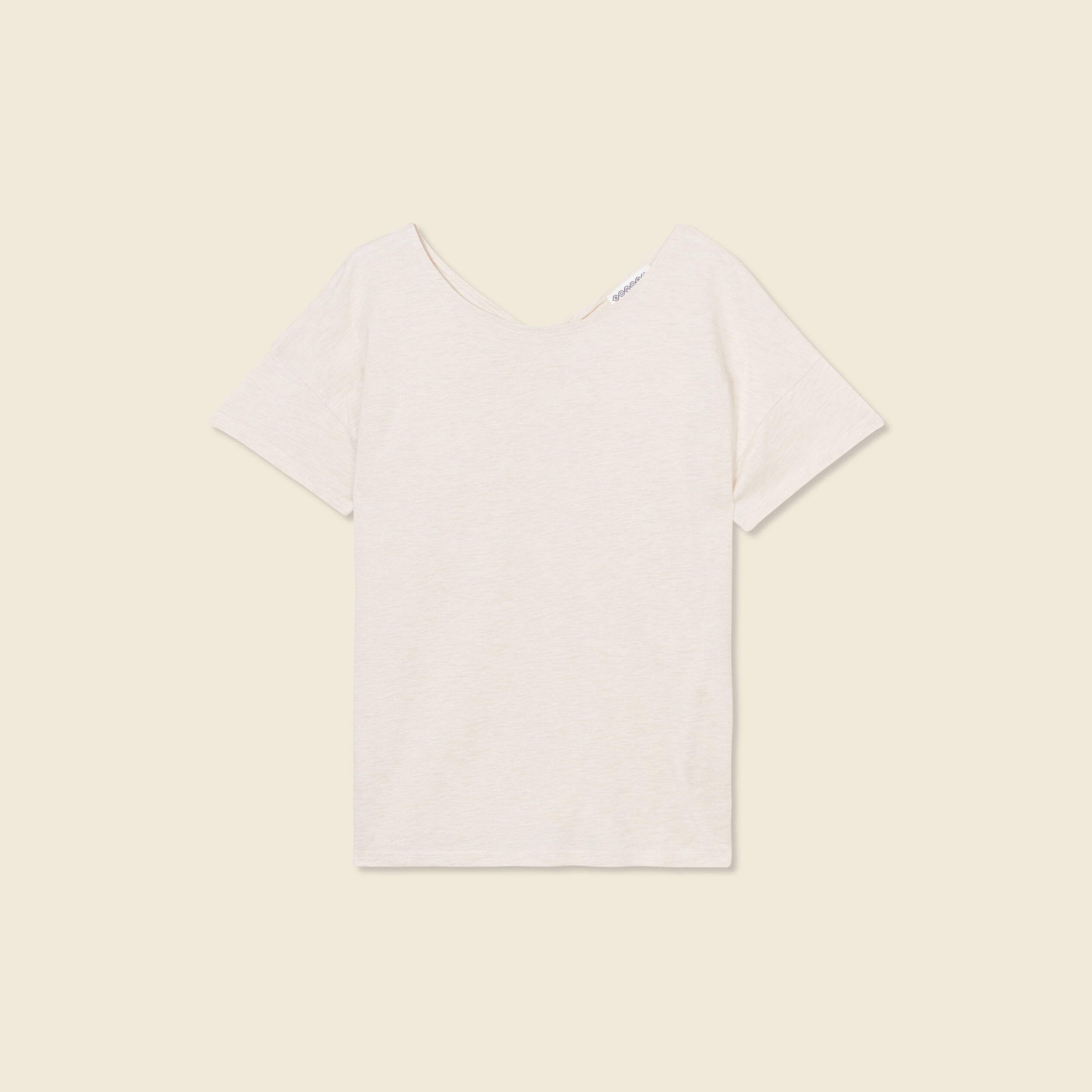 T-shirt manches courtes creme femme
