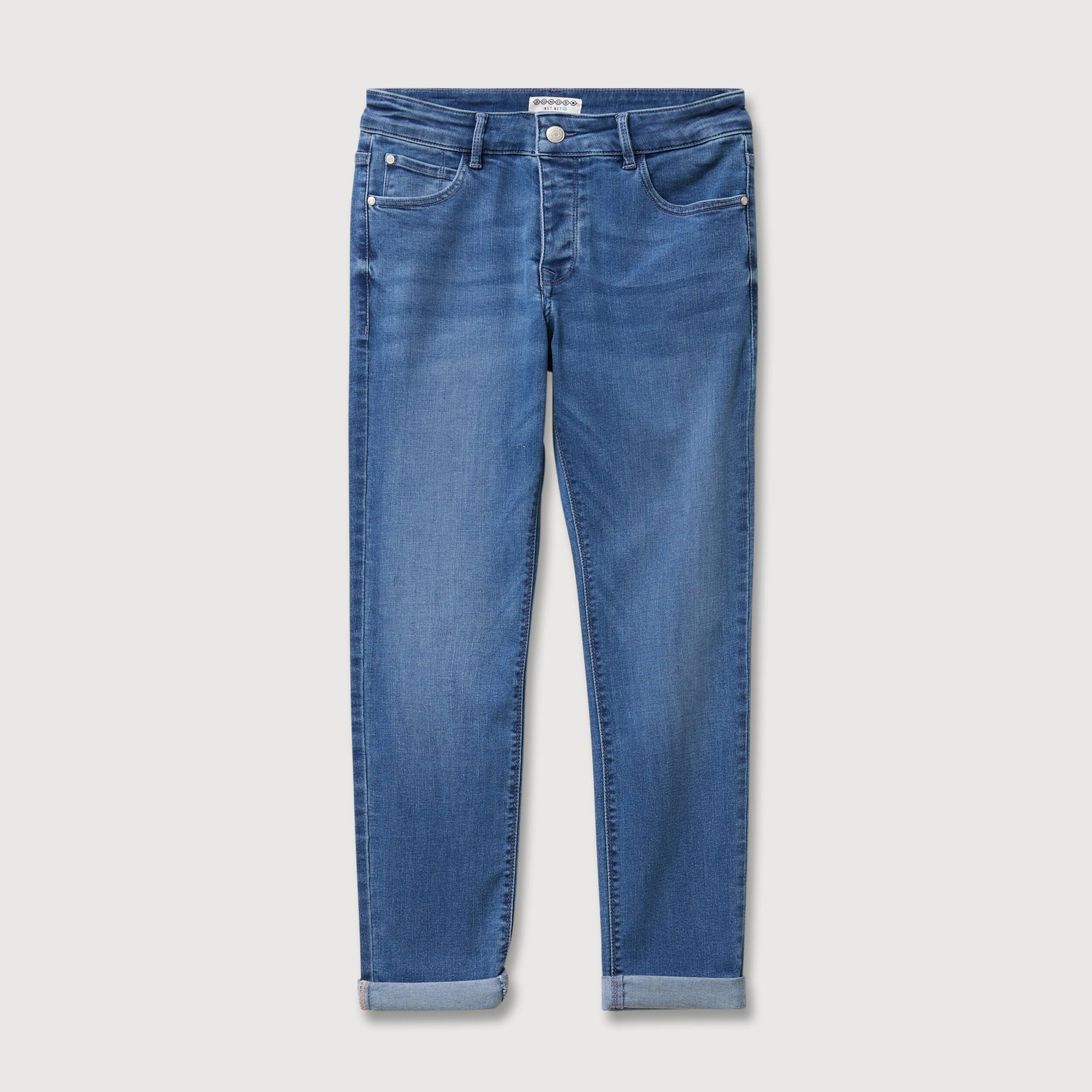 Jeans girlfriend taille haute denim stone femme