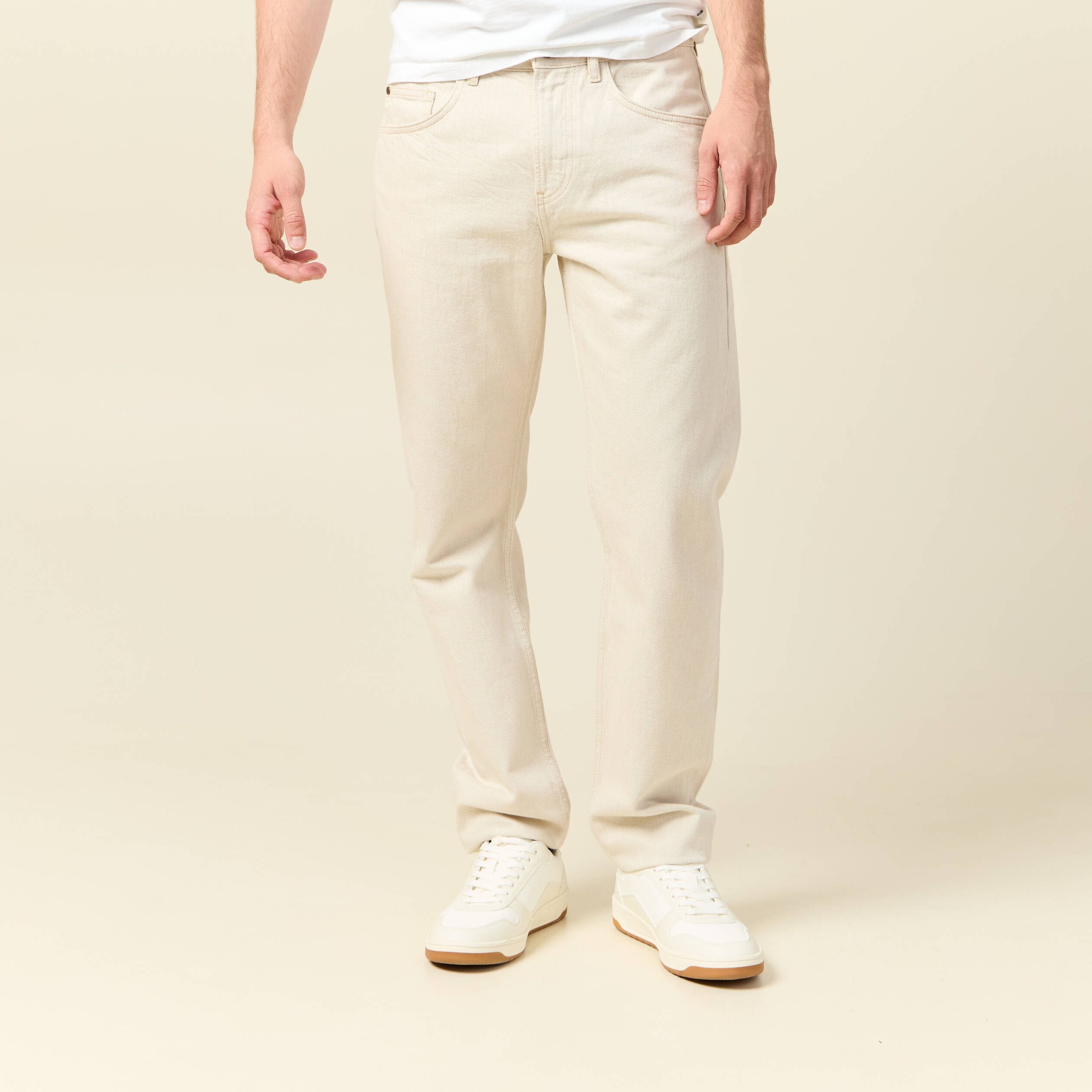jeans straight longueur 32 en coton ecru homme Jeans straight longueur 32 en coton ecru homme